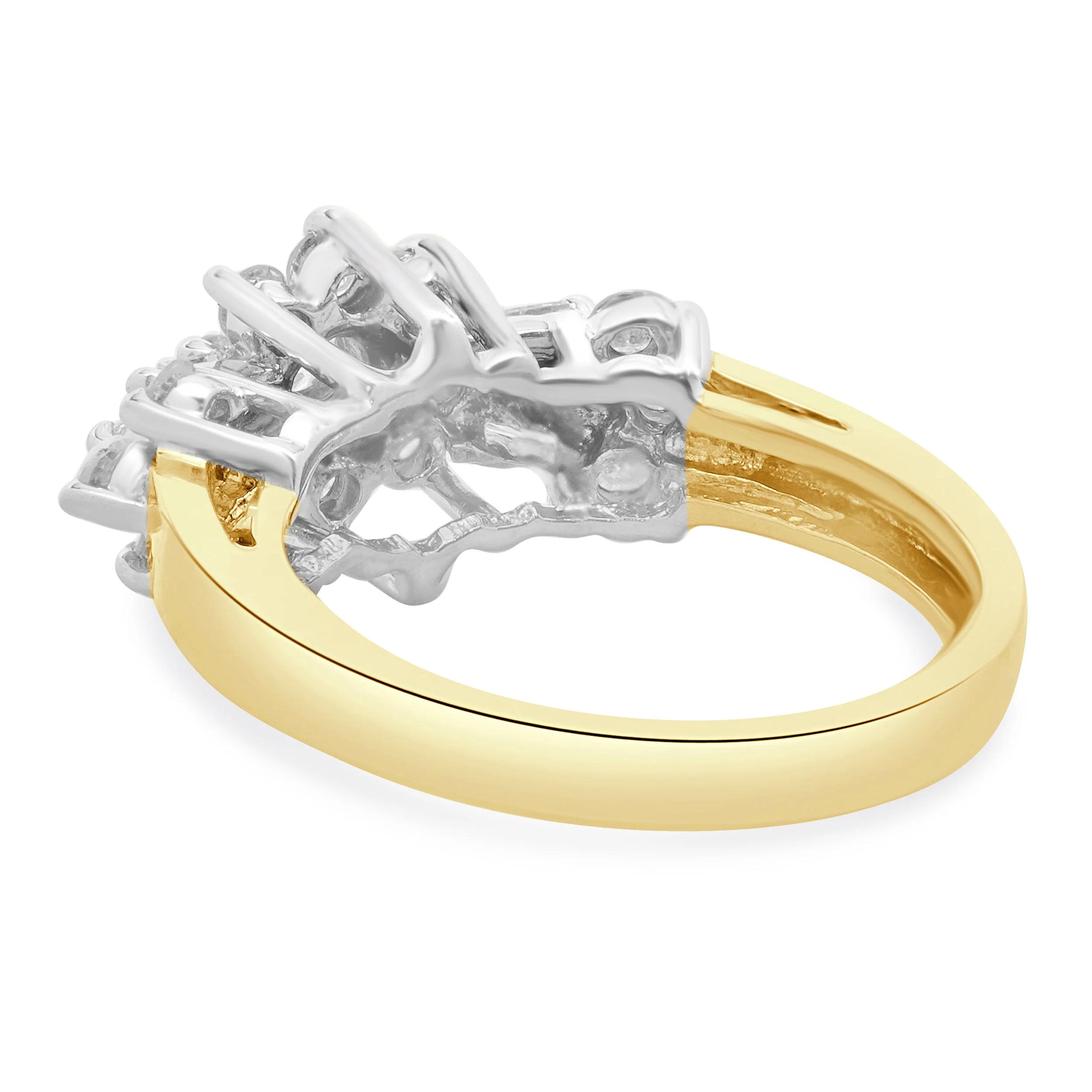 10 Karat Yellow & White Gold Vintage Diamond Cluster Ring - Image 3