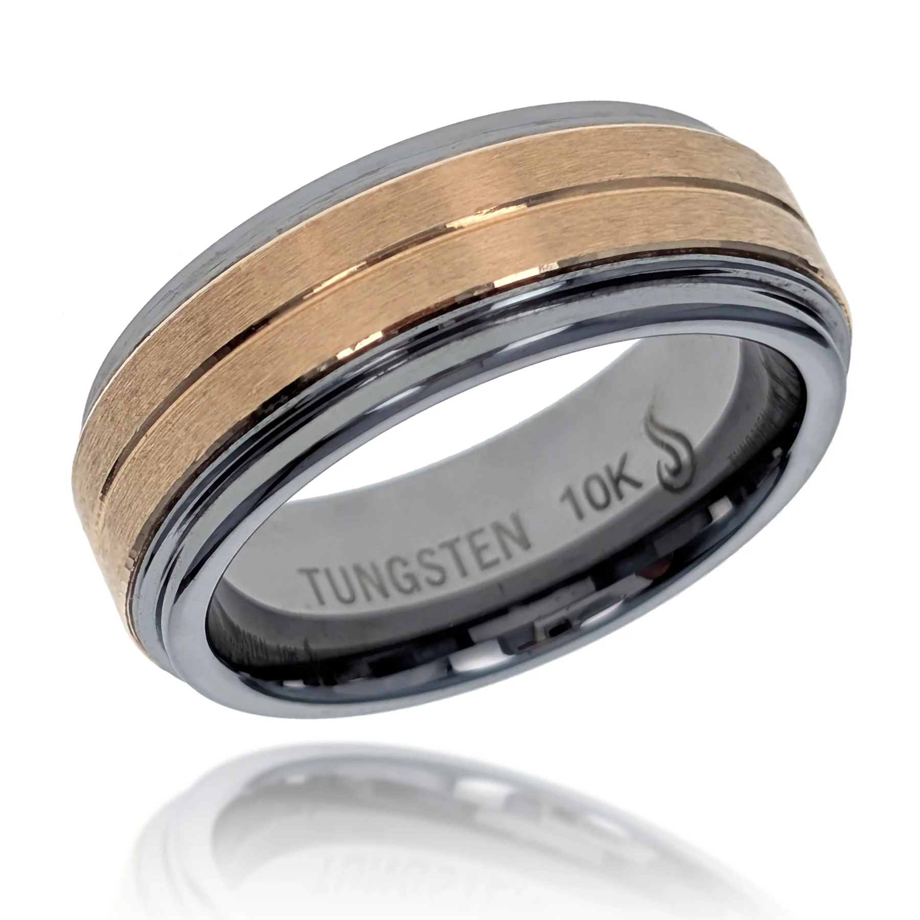 10K Yellow Gold & Tungsten Men’s Wedding Band