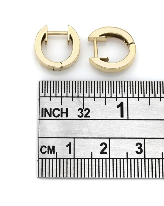 10KY Diamond Small Huggie Earrings - Image 3