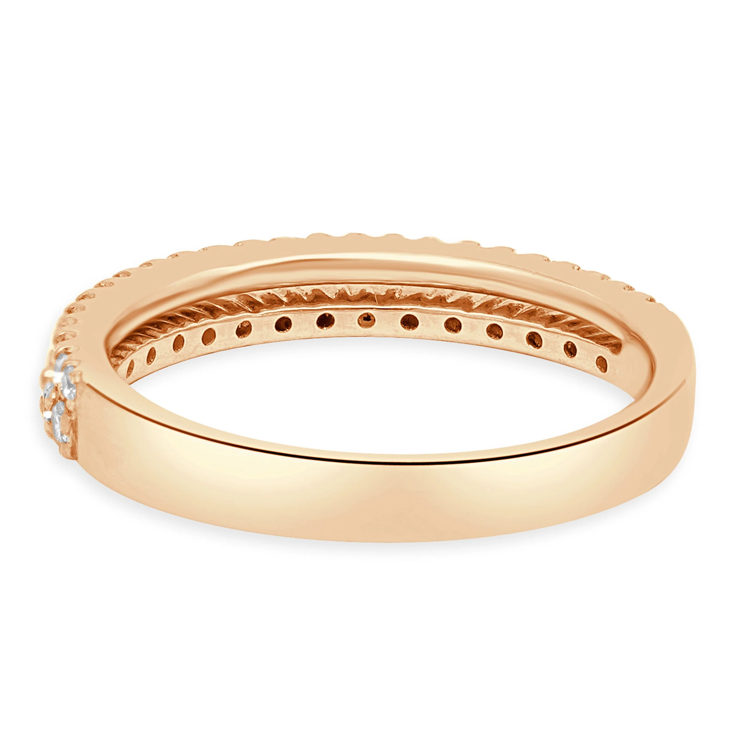 14 Karat Rose Gold 2 Row Half Eternity Diamond Ring - Image 3