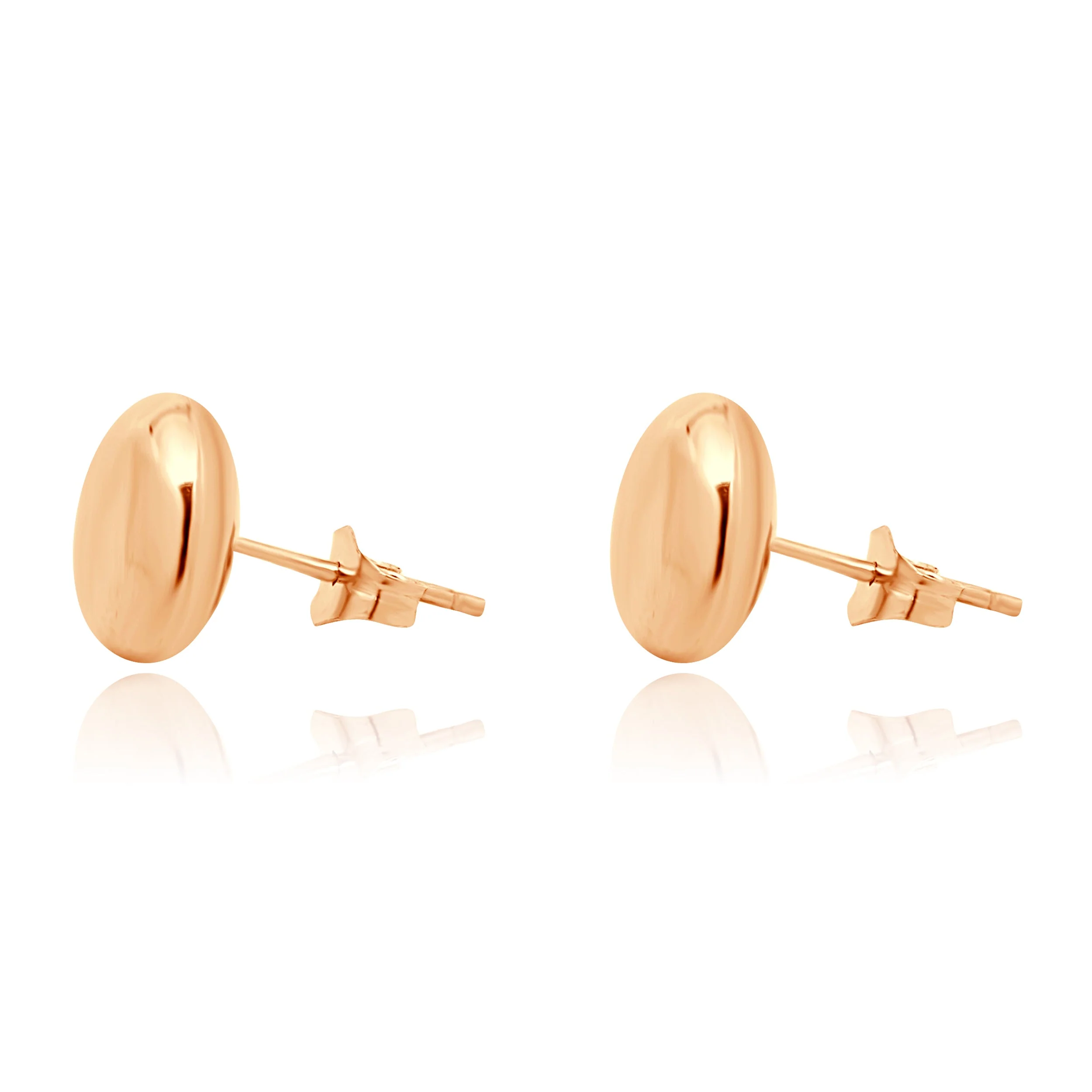 14 Karat Rose Gold Button Earrings - Image 2