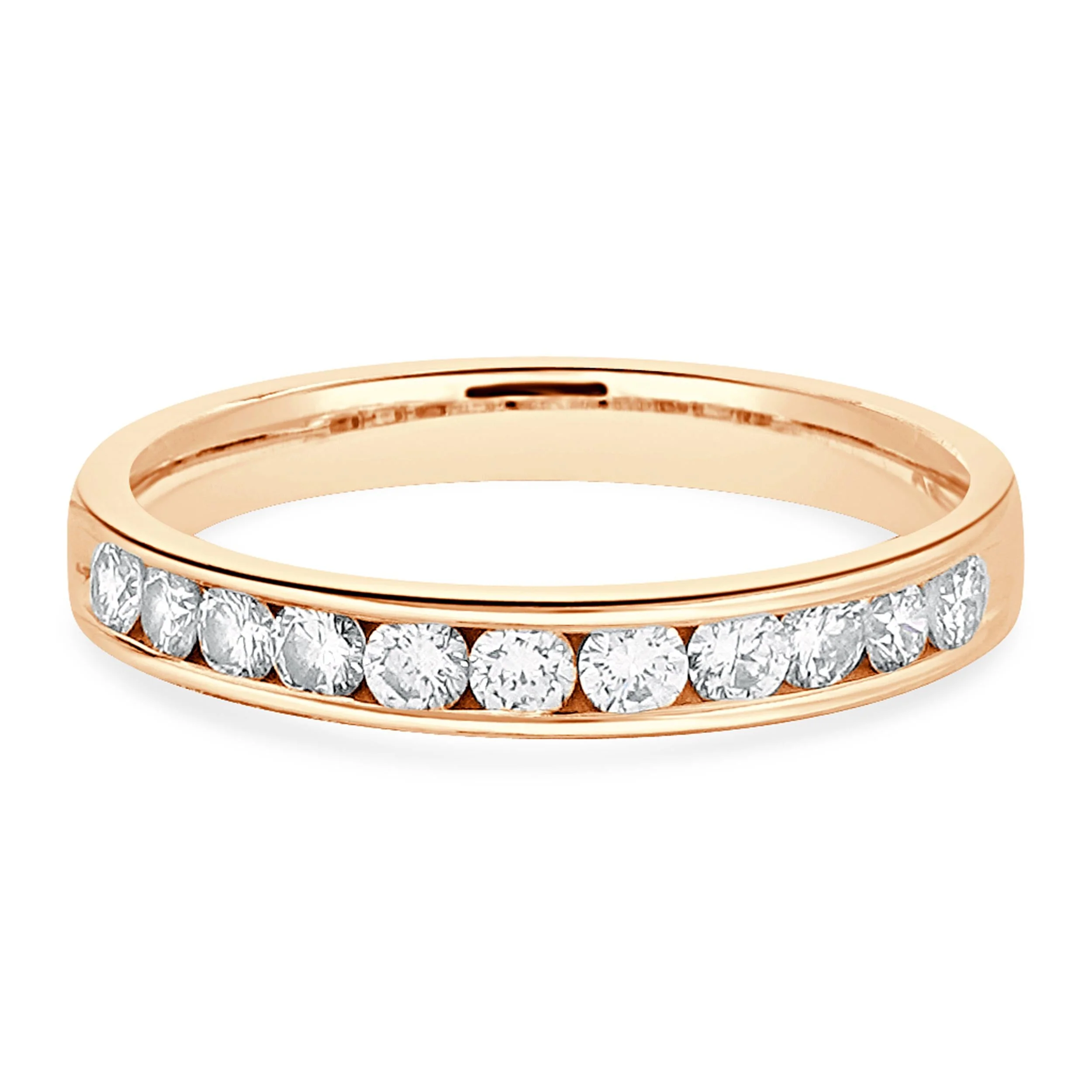 14 Karat Rose Gold Channel Set Diamond Band