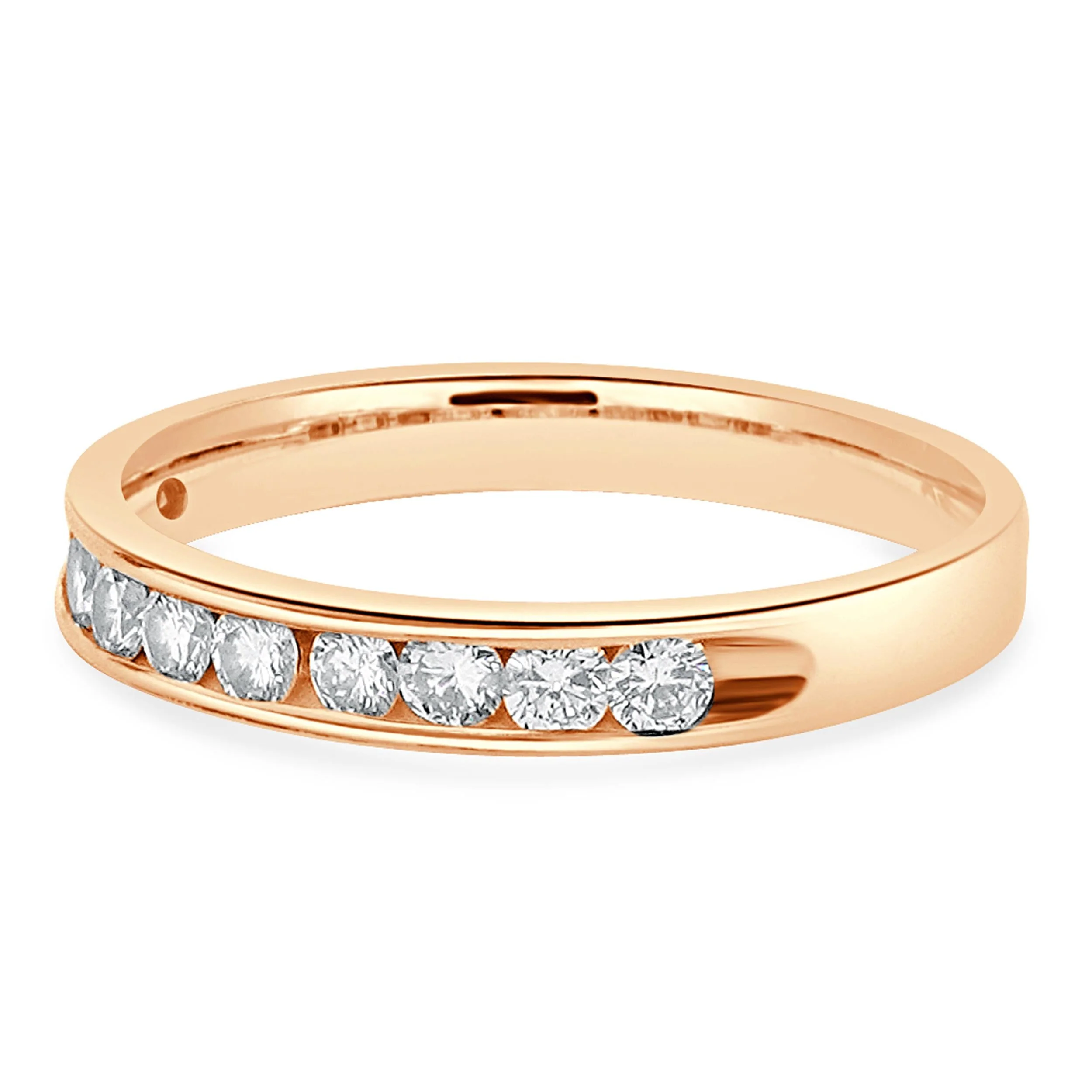 14 Karat Rose Gold Channel Set Diamond Band - Image 2