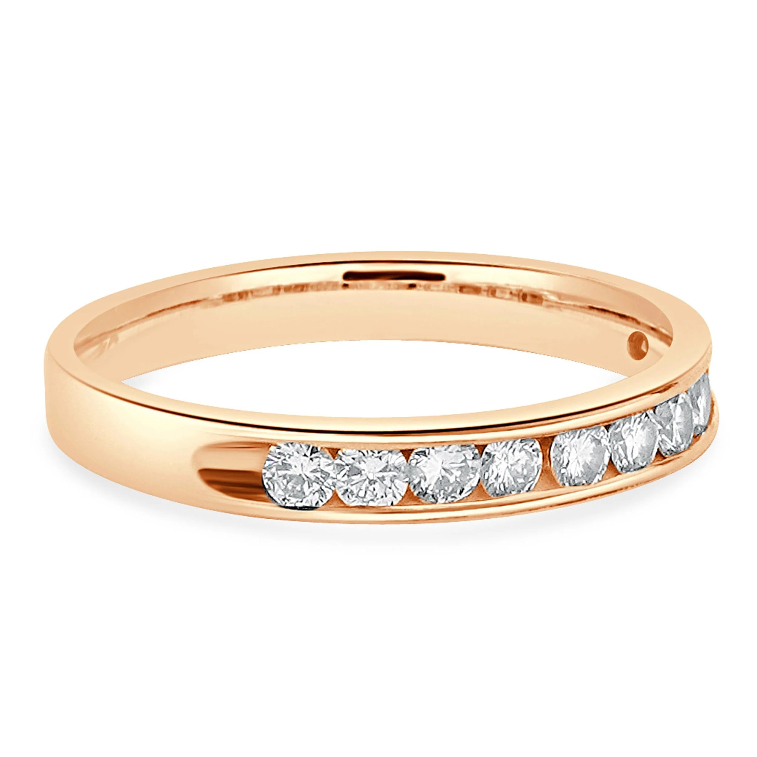 14 Karat Rose Gold Channel Set Diamond Band - Image 3