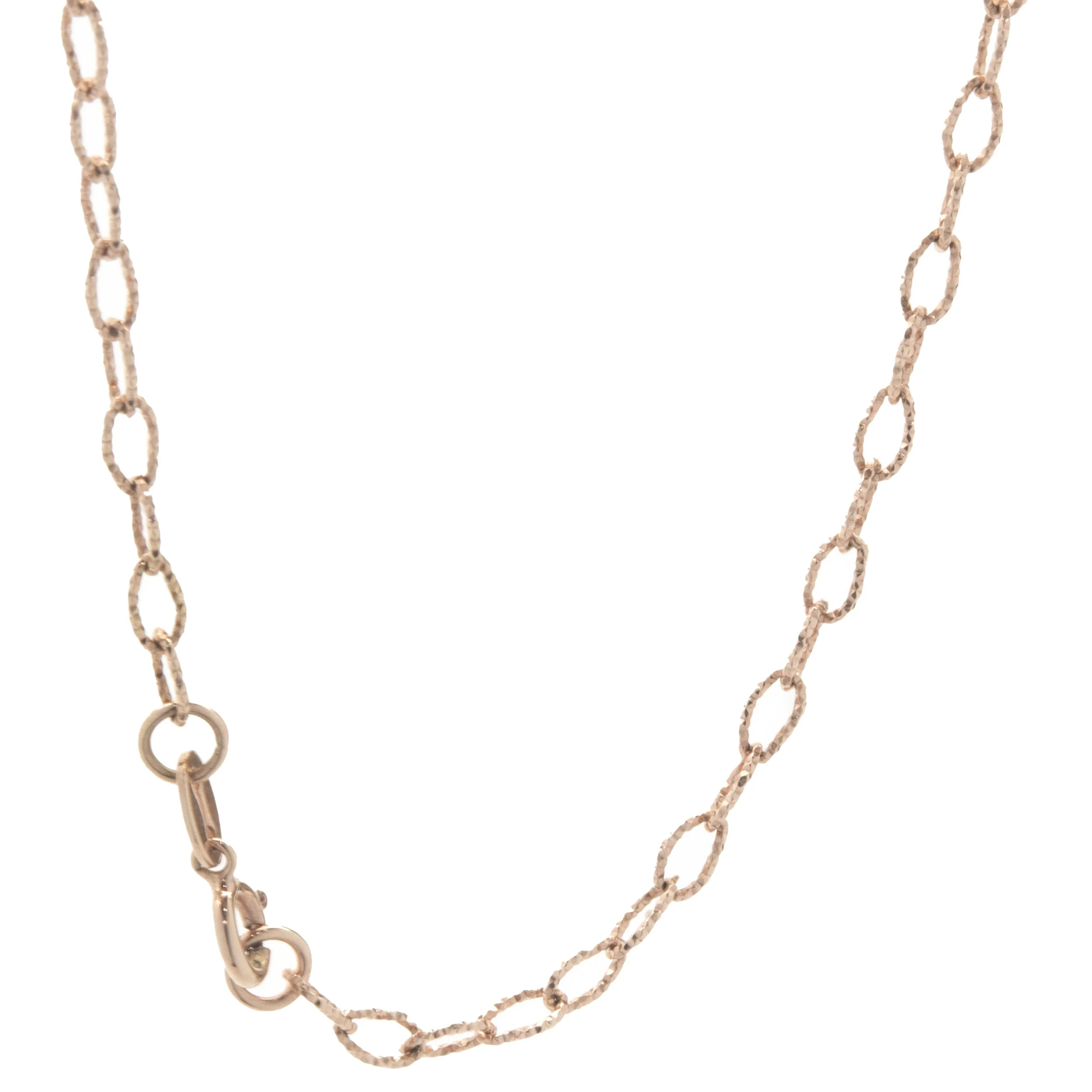 14 Karat Rose Gold Diamond Cut Oval Link Chain Necklace - Image 2