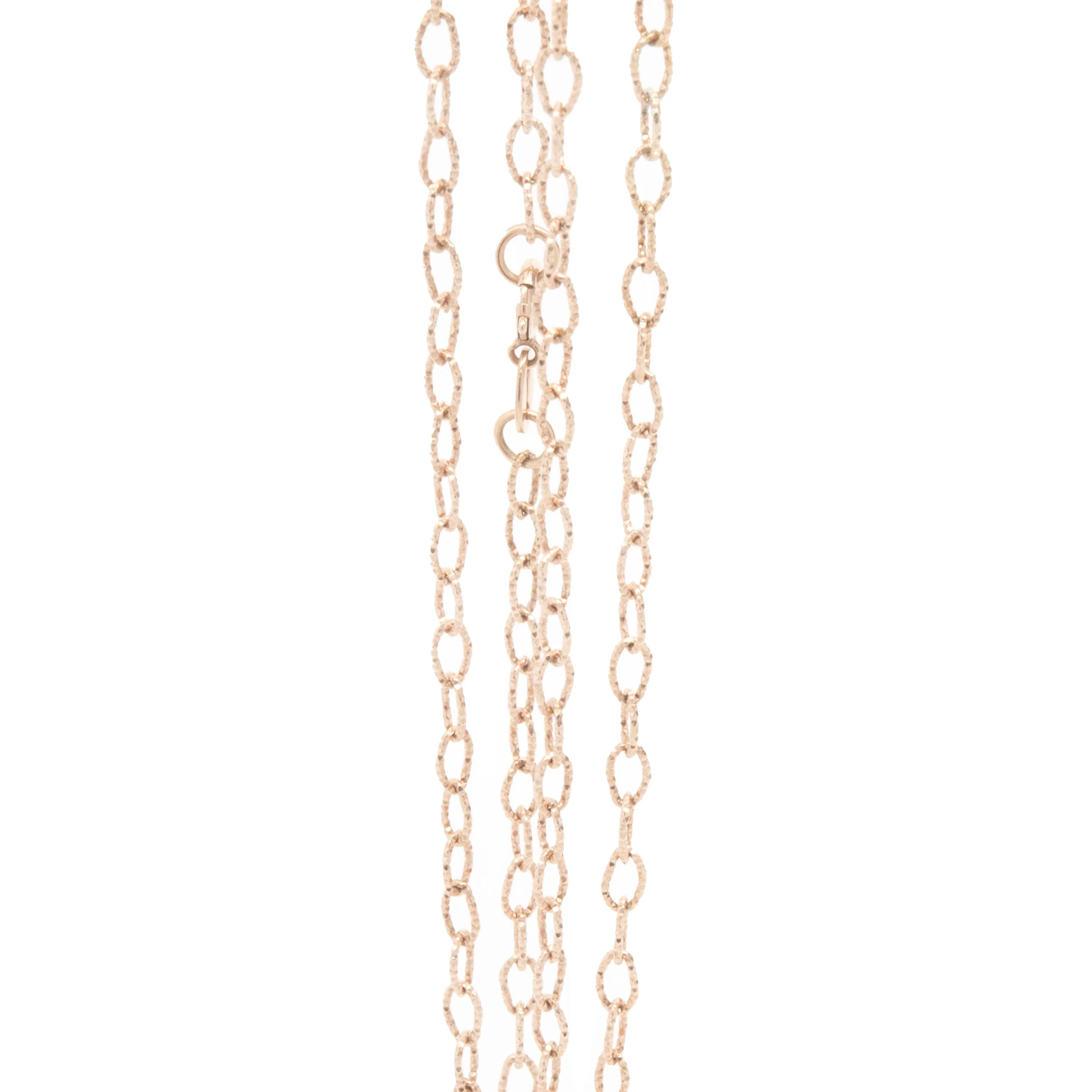 14 Karat Rose Gold Diamond Cut Oval Link Chain Necklace - Image 3