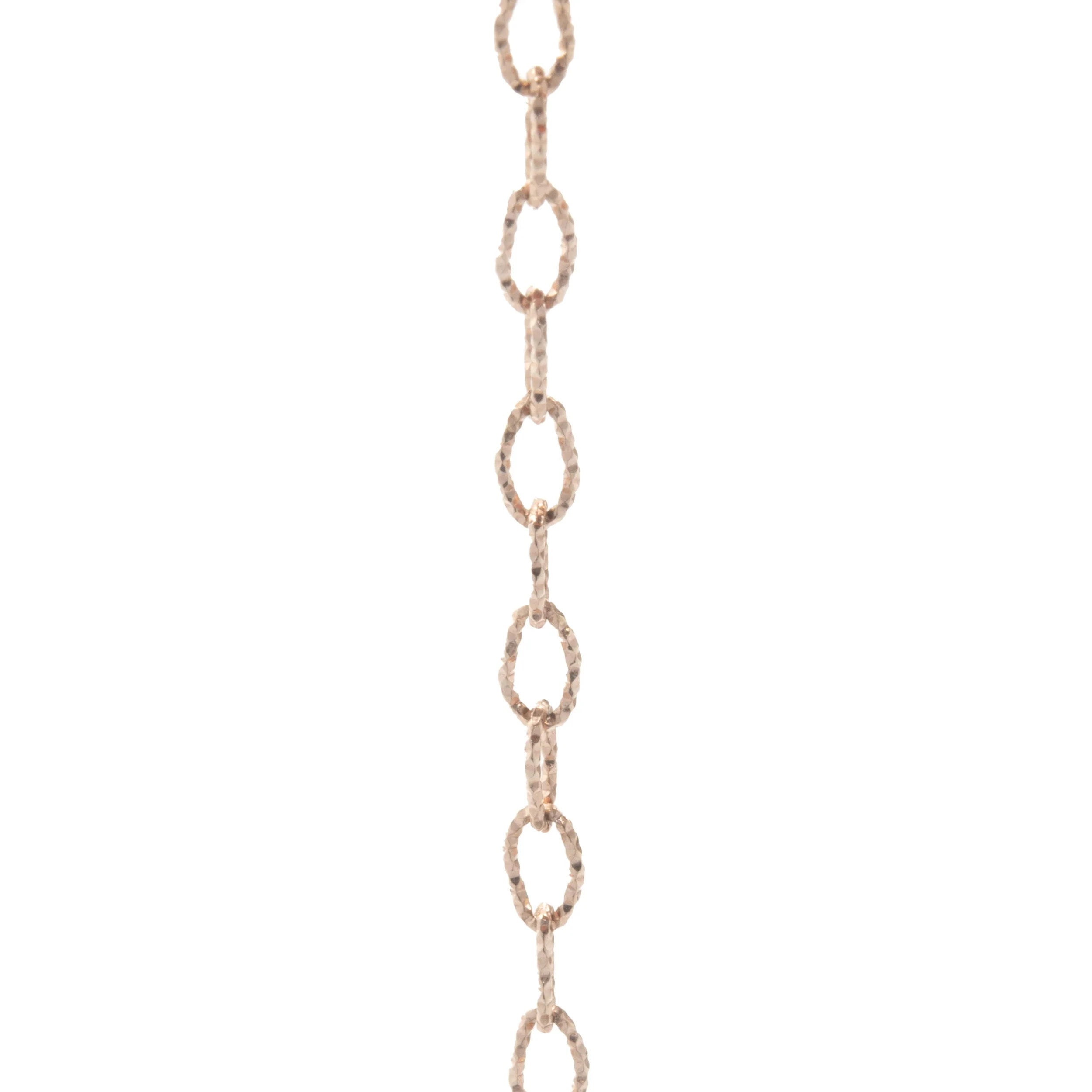 14 Karat Rose Gold Diamond Cut Oval Link Chain Necklace - Image 4