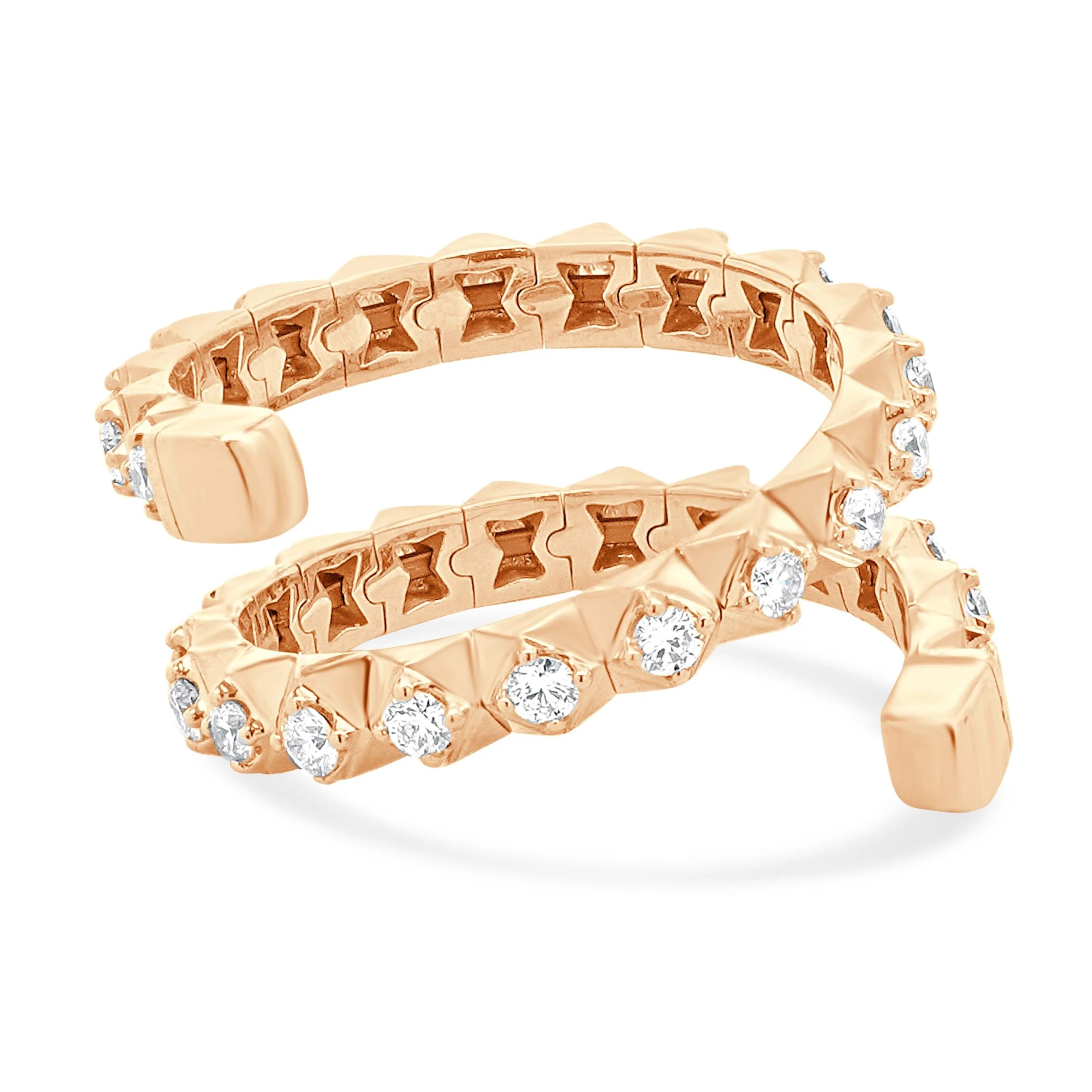 14 Karat Rose Gold Diamond Double Wrap Ring - Image 2