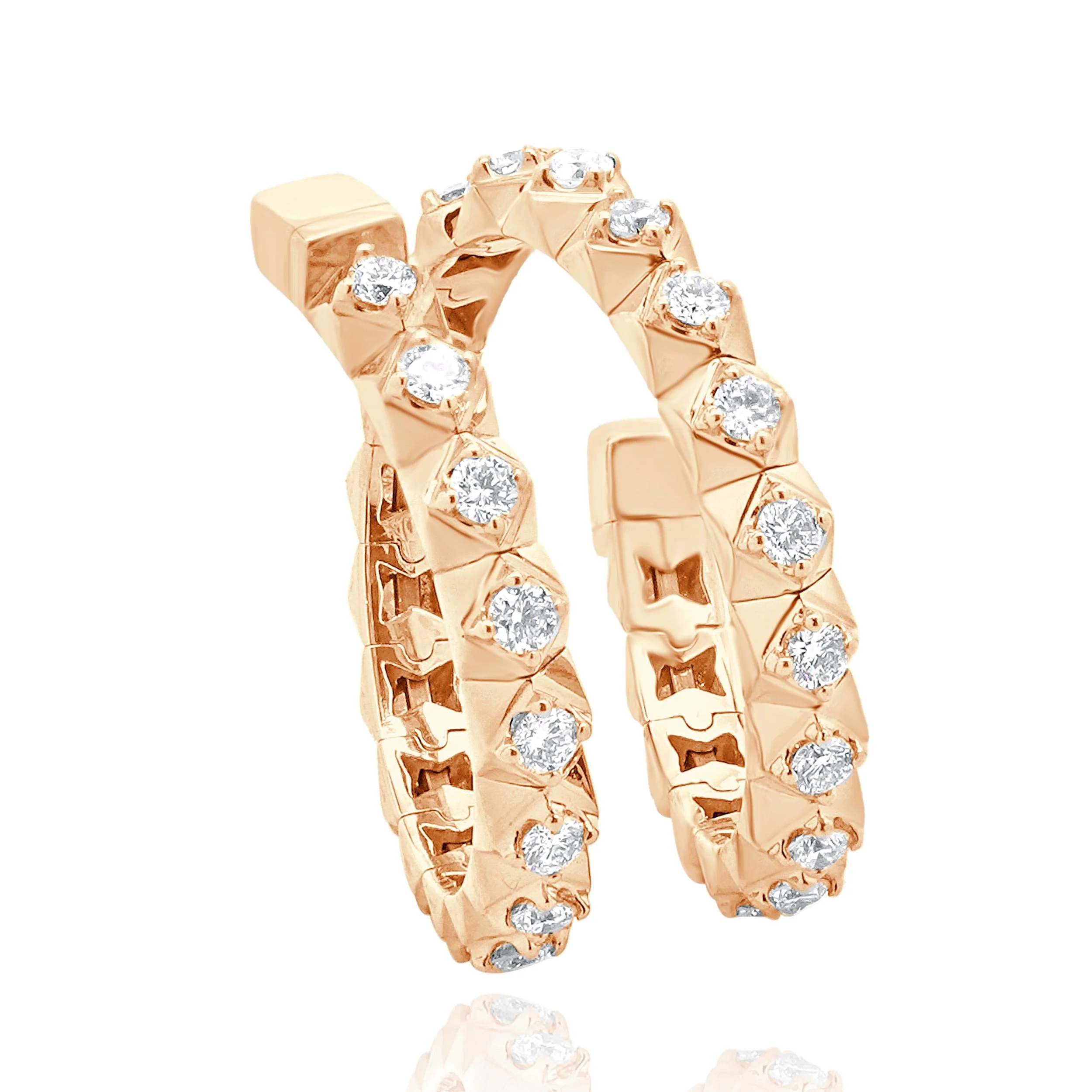 14 Karat Rose Gold Diamond Double Wrap Ring - Image 3