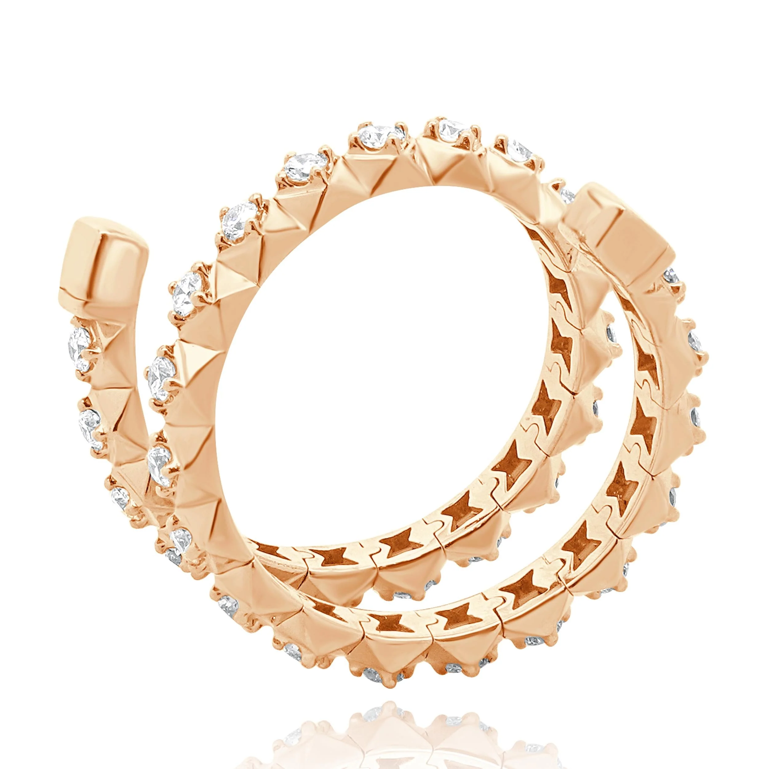 14 Karat Rose Gold Diamond Double Wrap Ring - Image 4
