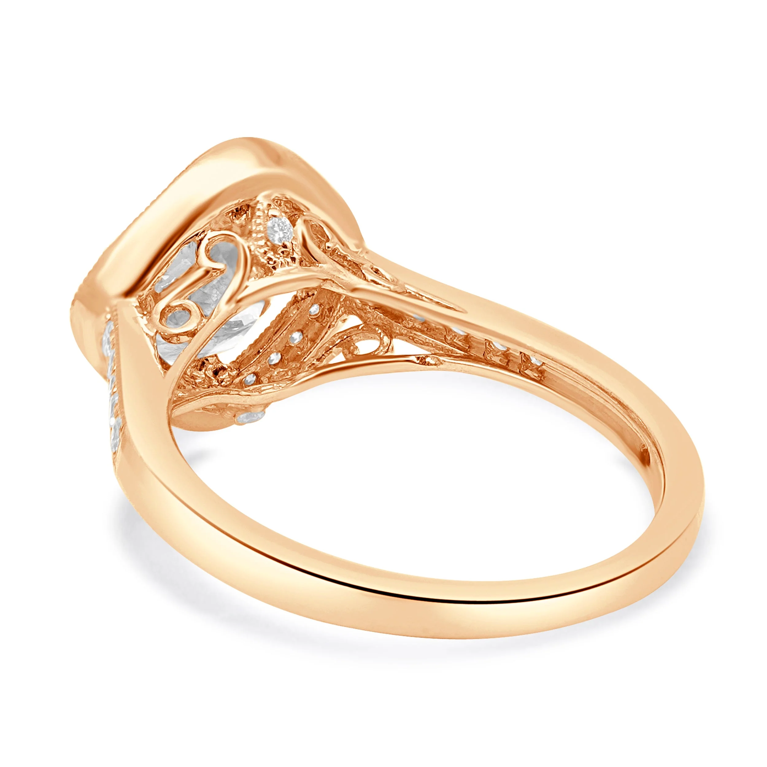 14 Karat Rose Gold Diamond Engagement Ring - Image 3