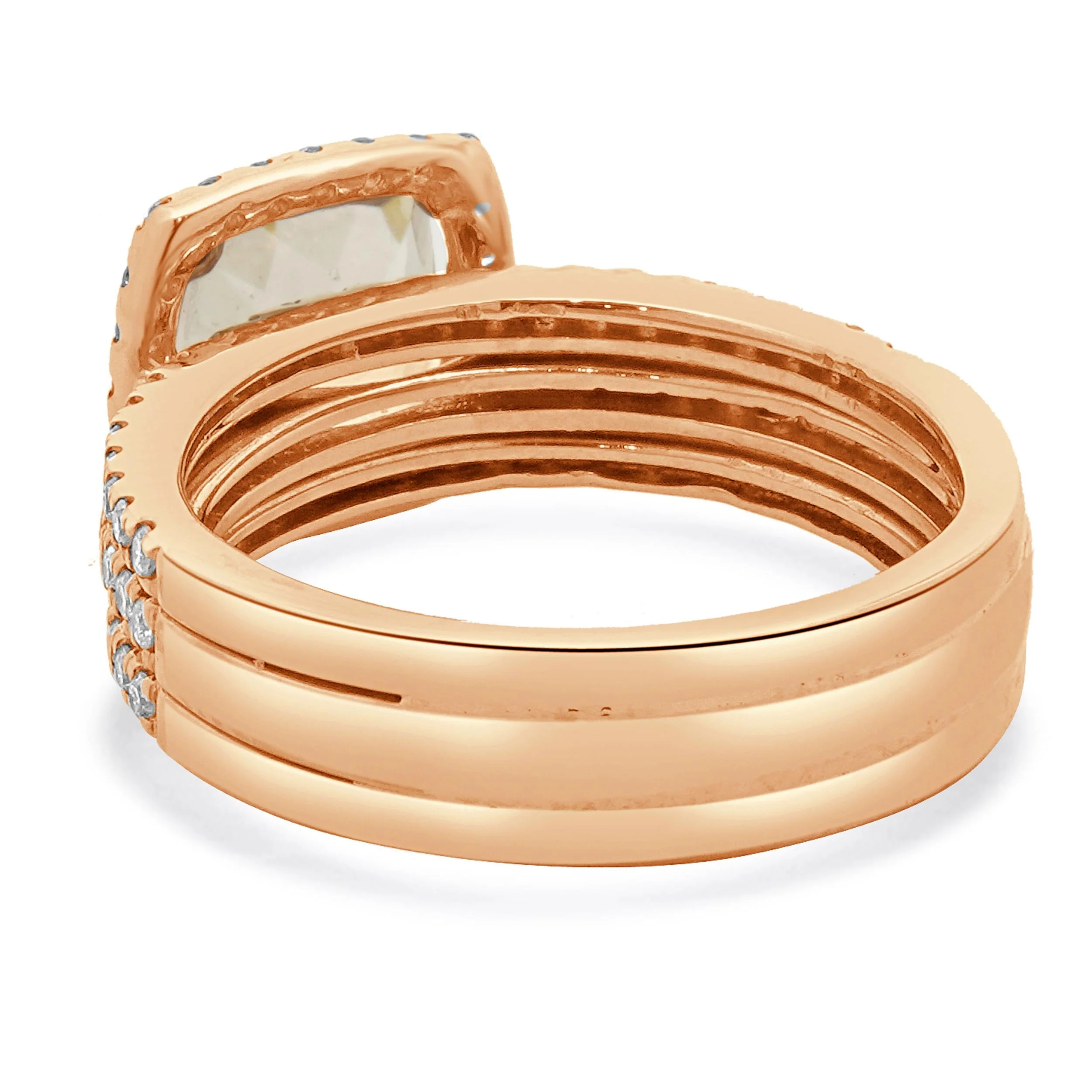 14 Karat Rose Gold Morganite and Diamond Ring - Image 4