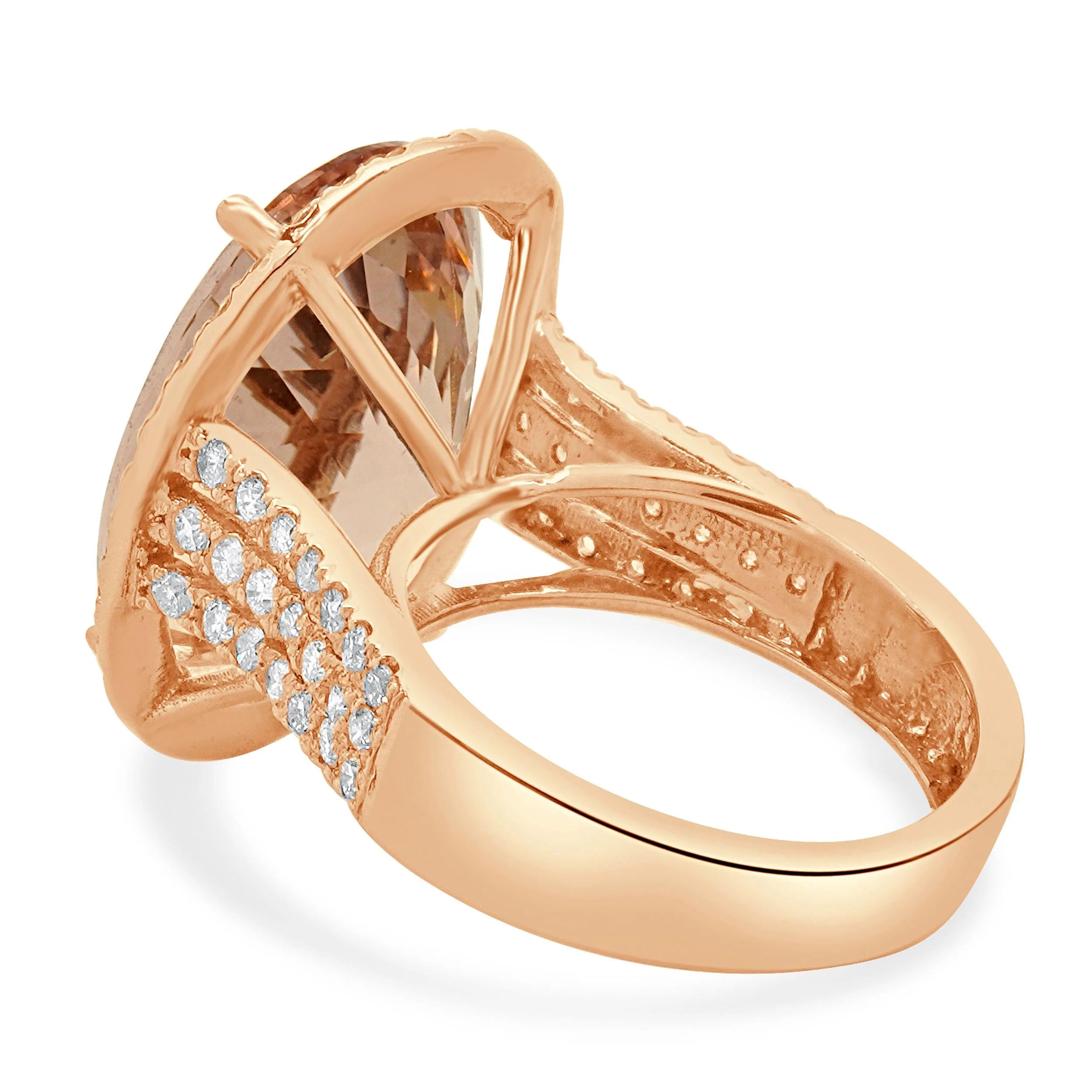 14 Karat Rose Gold Morganite and Diamond Ring - Image 4