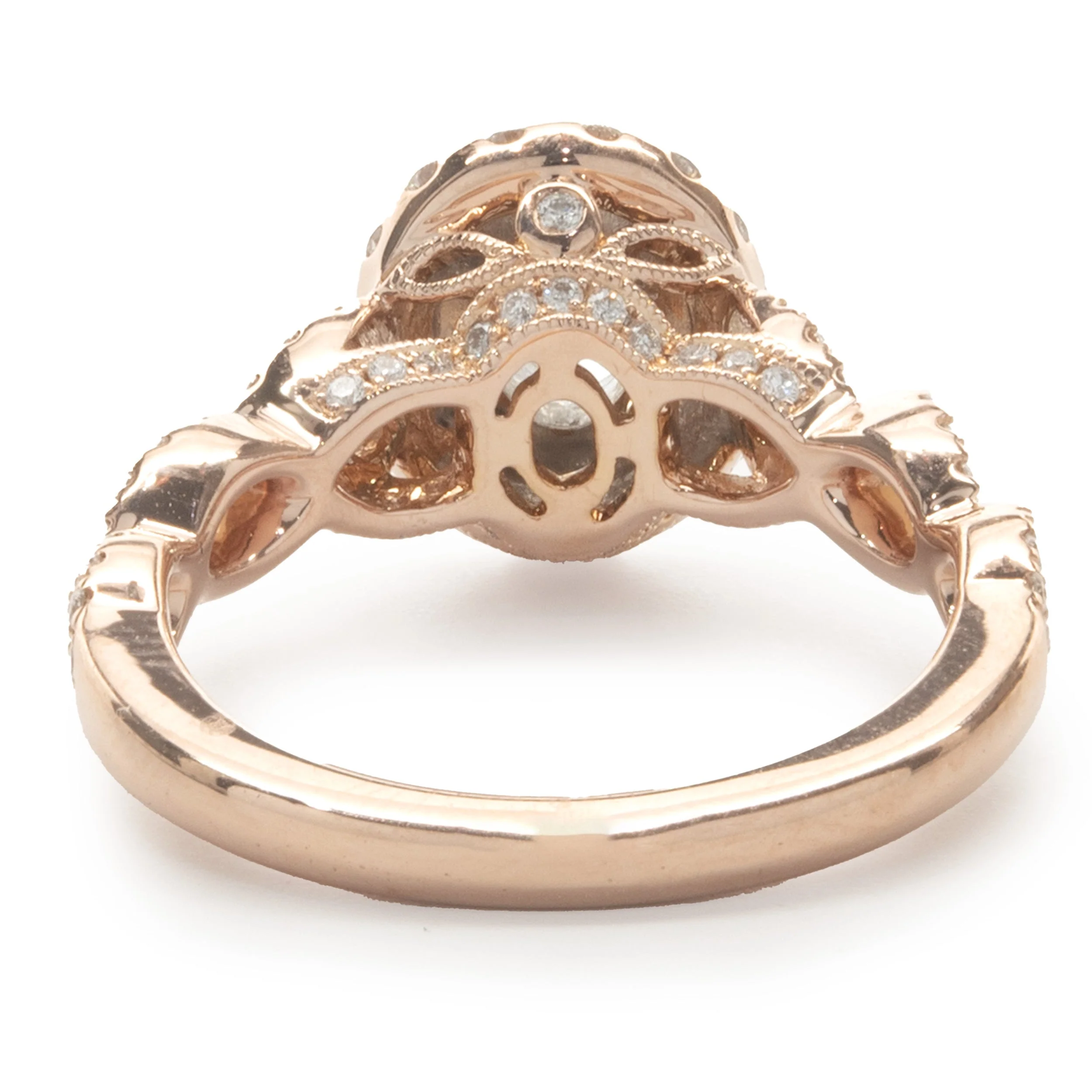 14 Karat Rose Gold Oval Diamond Engagement Ring - Image 3