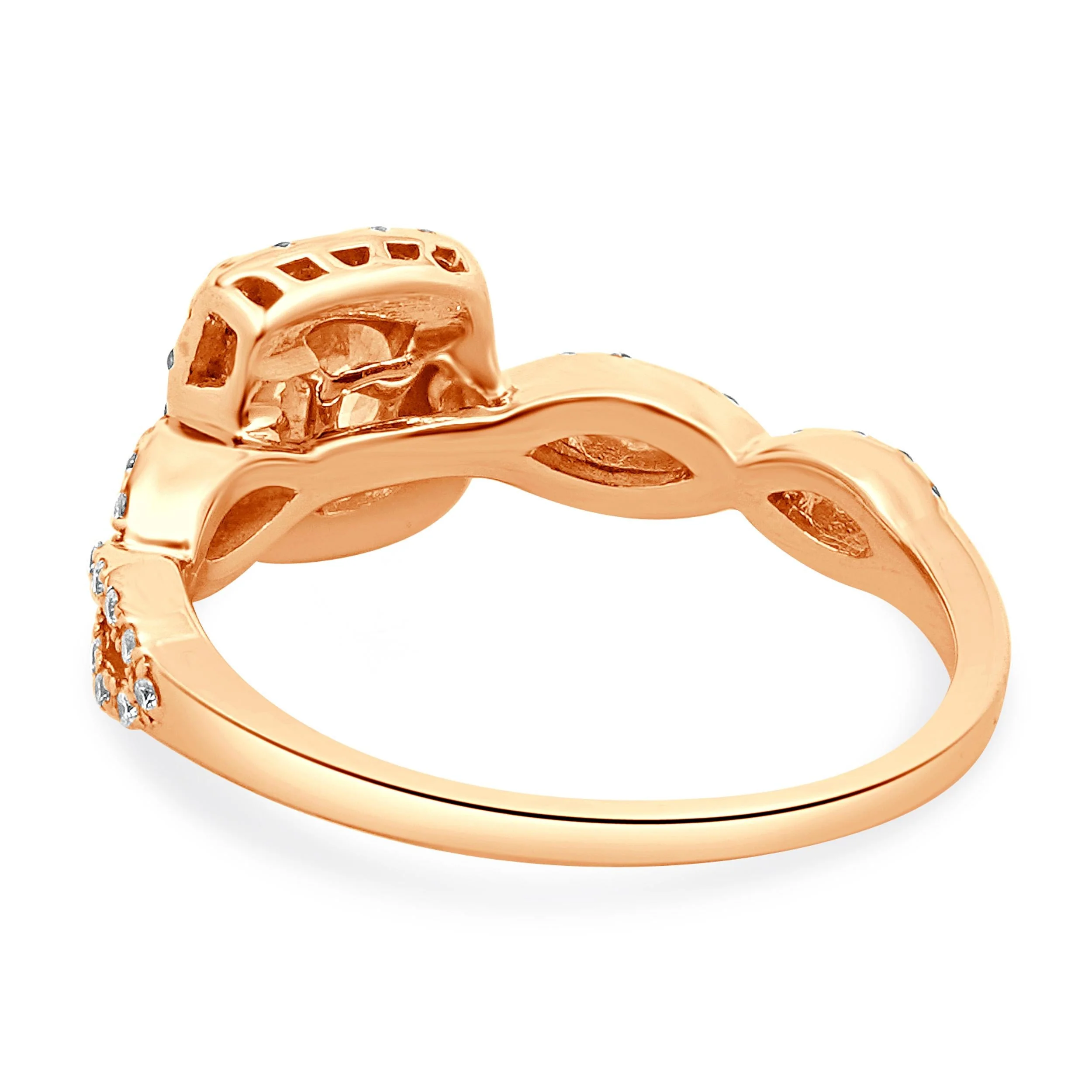 14 Karat Rose Gold Round Brilliant Cut Diamond Engagement Ring - Image 3