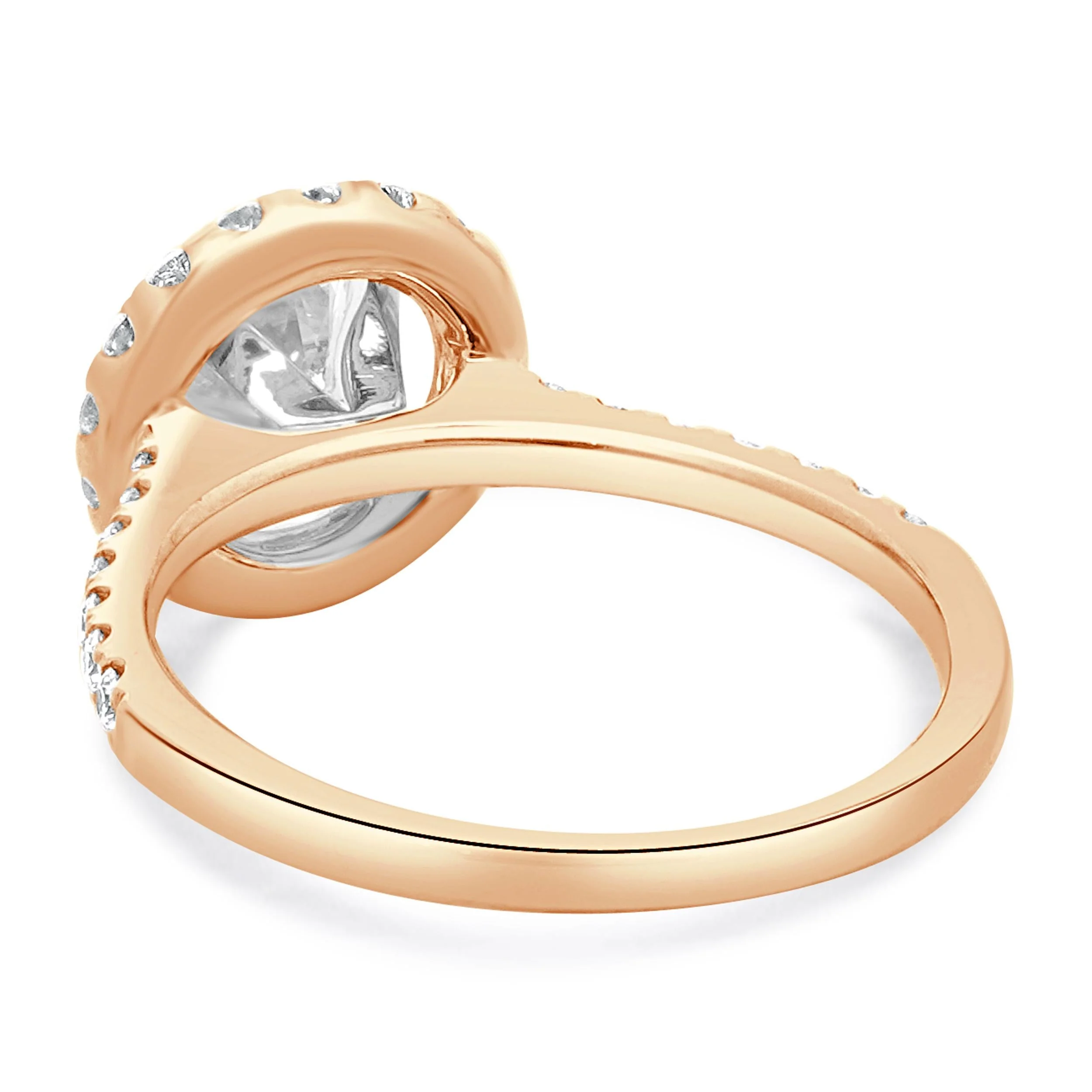 14 Karat Rose Gold Round Brilliant Cut Diamond Engagement Ring - Image 3