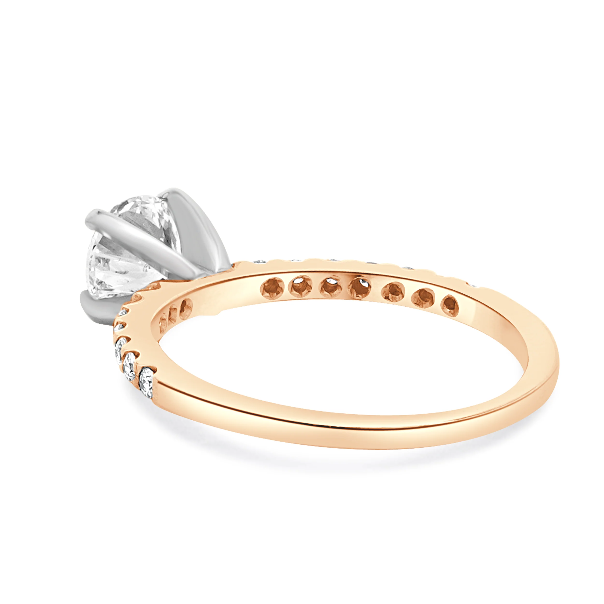 14 Karat Rose Gold Round Cut Diamond Engagement Ring - Image 3