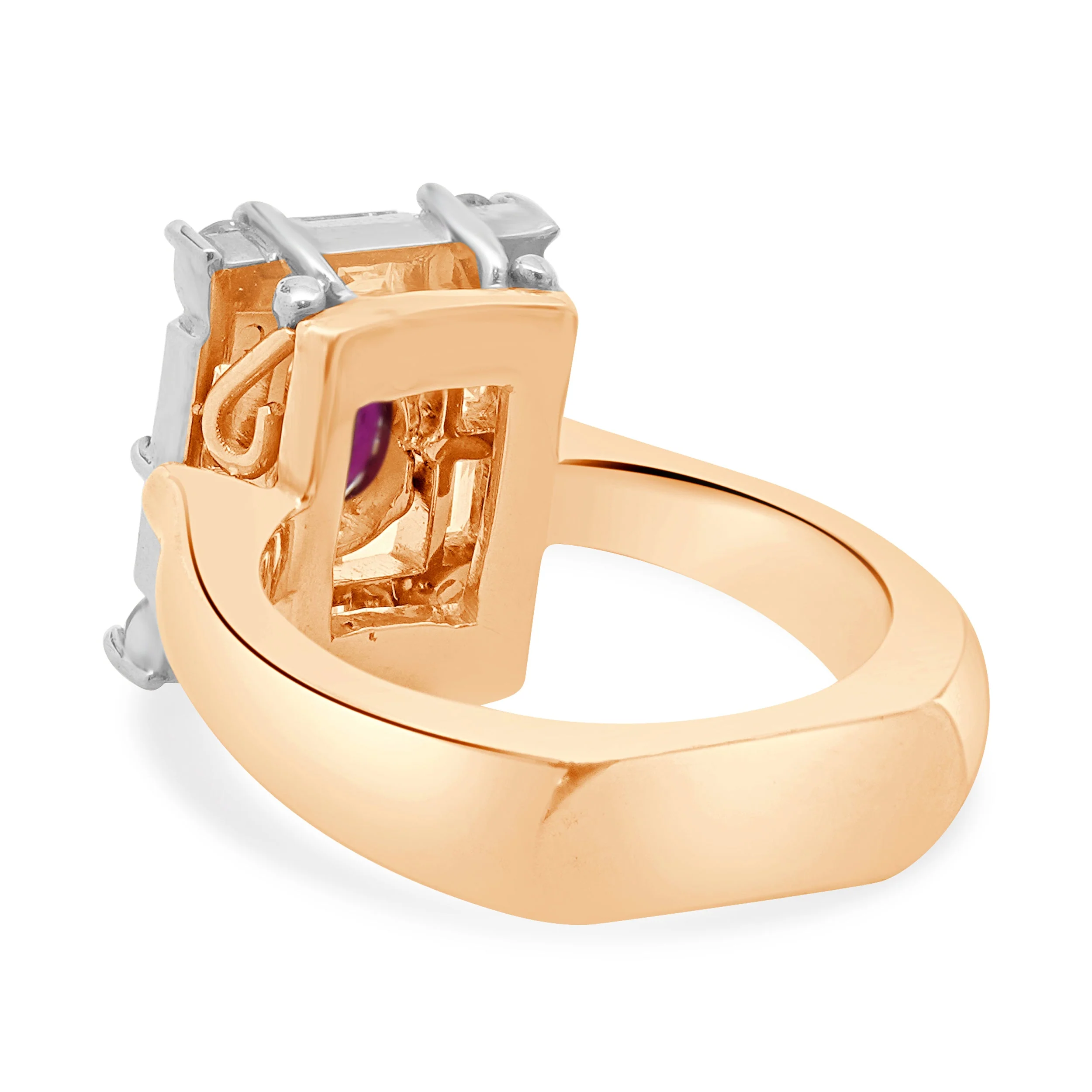 14 Karat Rose Gold Ruby and Diamond Cocktail Ring - Image 3