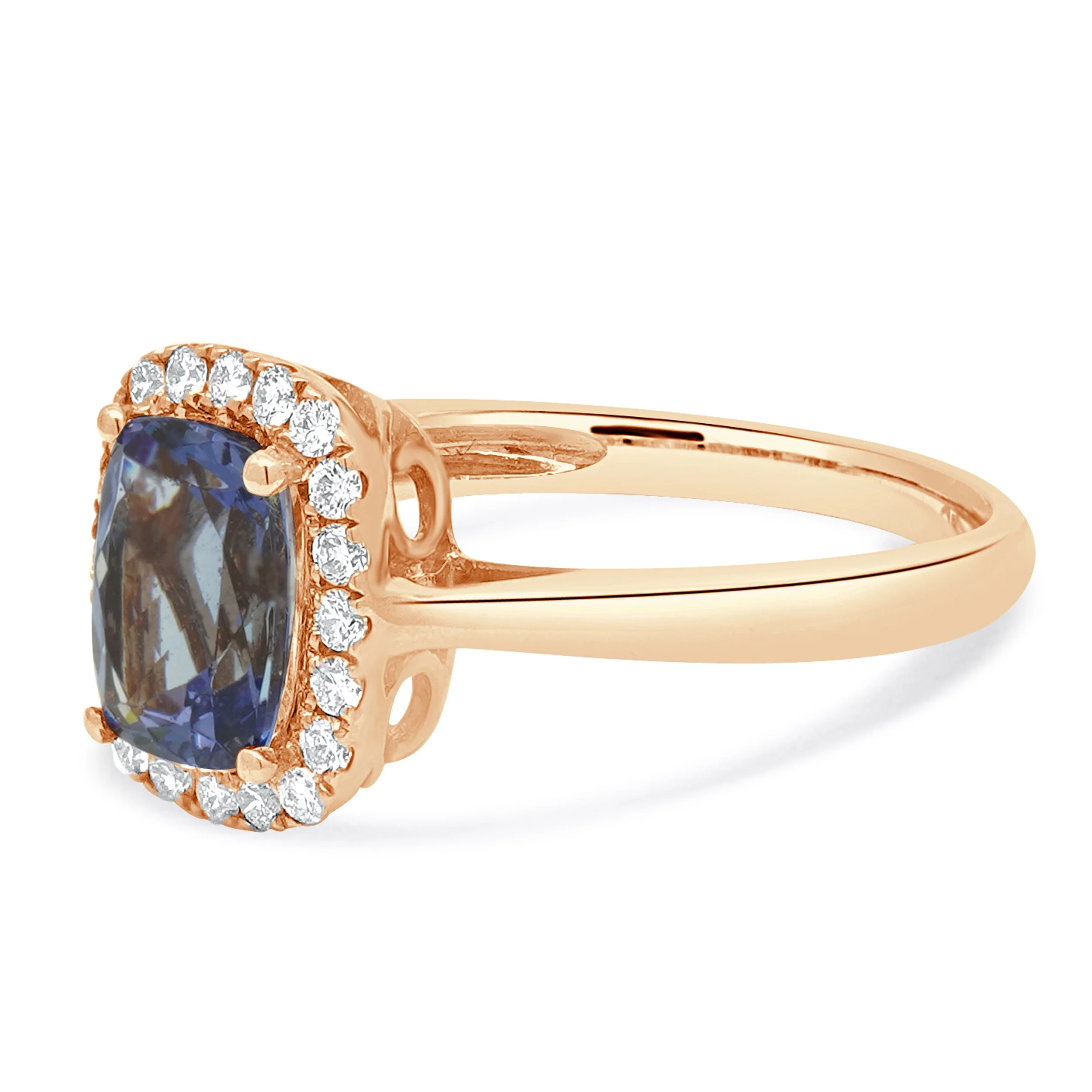 14 Karat Rose Gold Tanzanite and Diamond Ring - Image 2