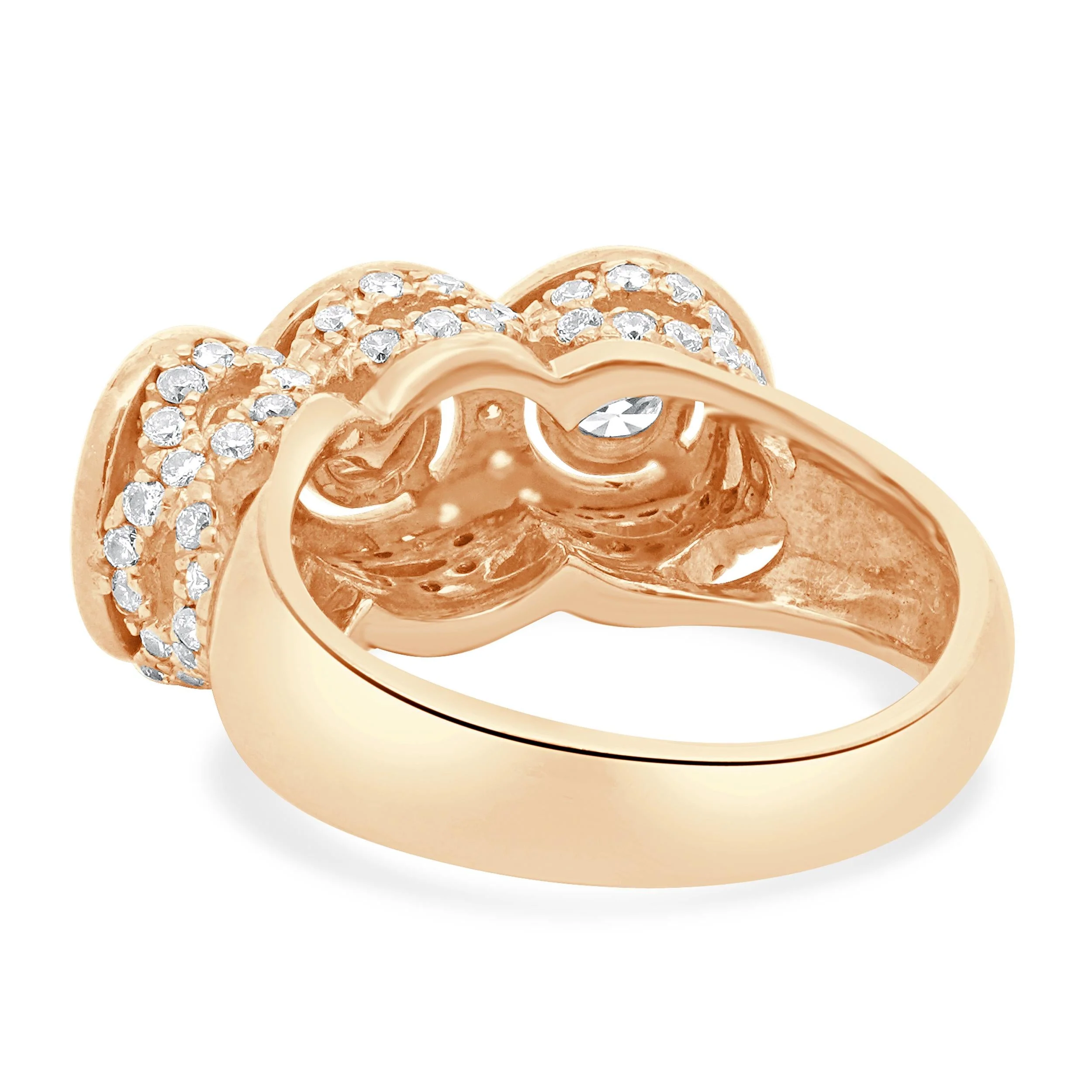 14 Karat Rose Gold Three Diamond Inline Ring - Image 4