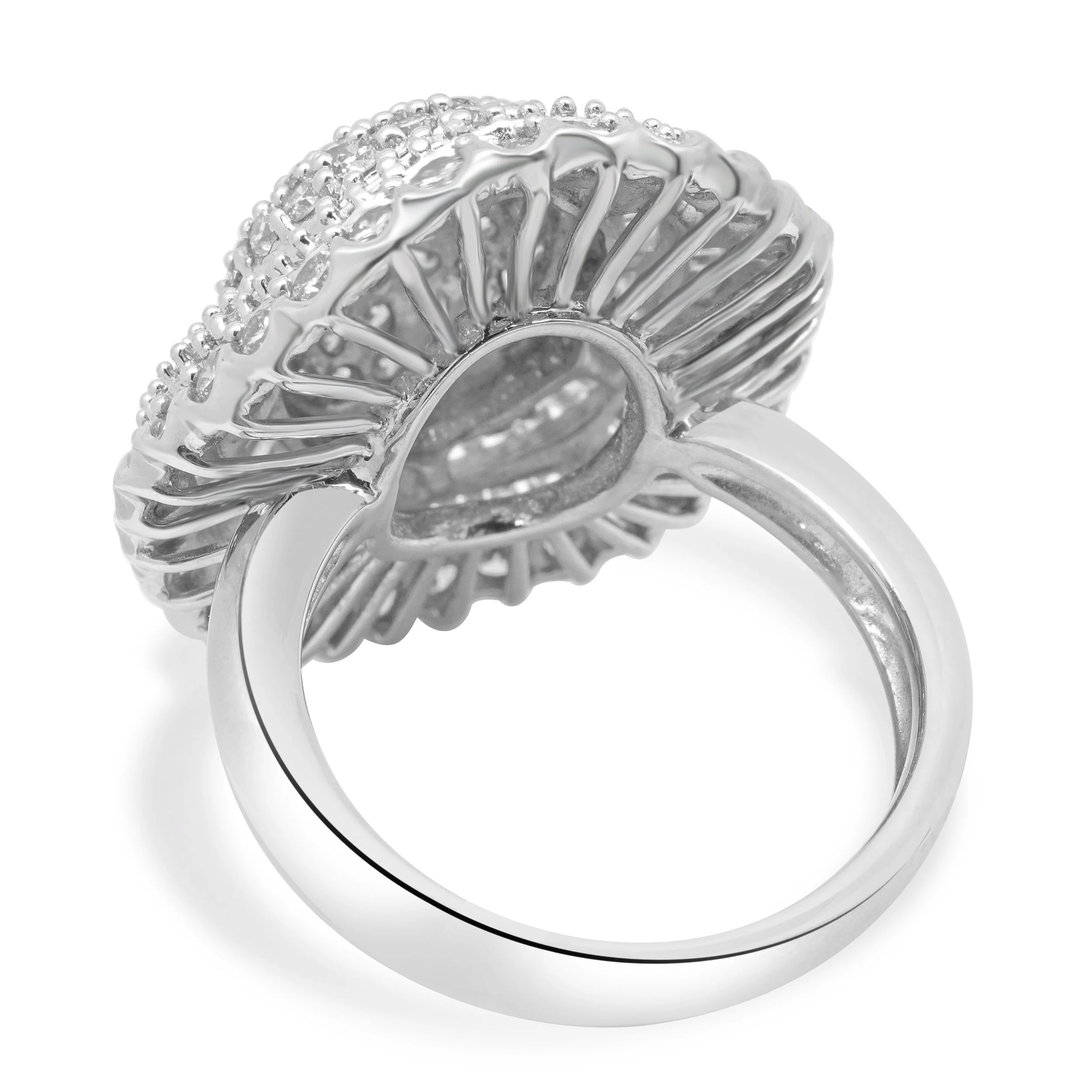 14 Karat Two-Tone Baguette & Round Brilliant Diamond Cluster Ring - Image 3