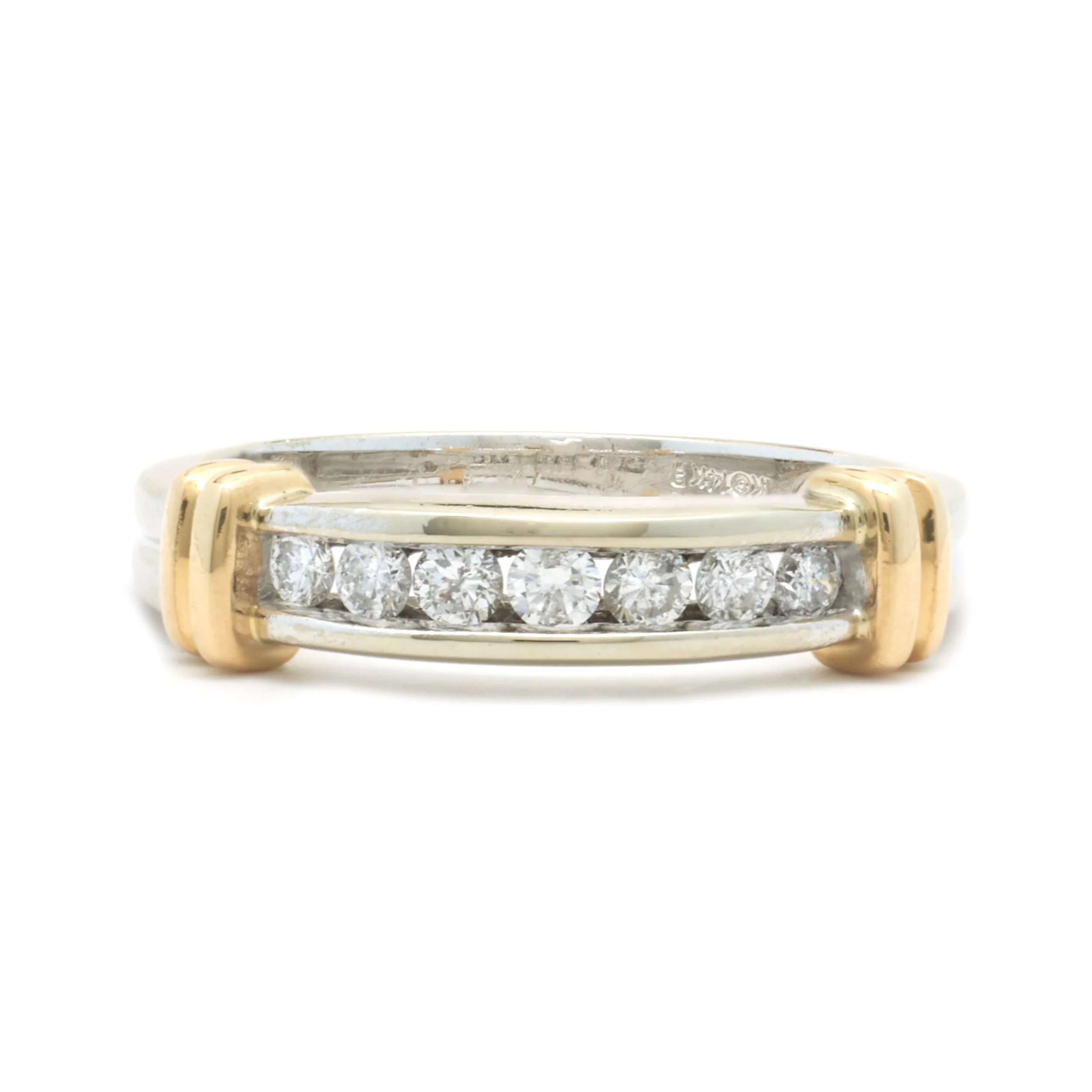 14 Karat Two Tone Diamond Band