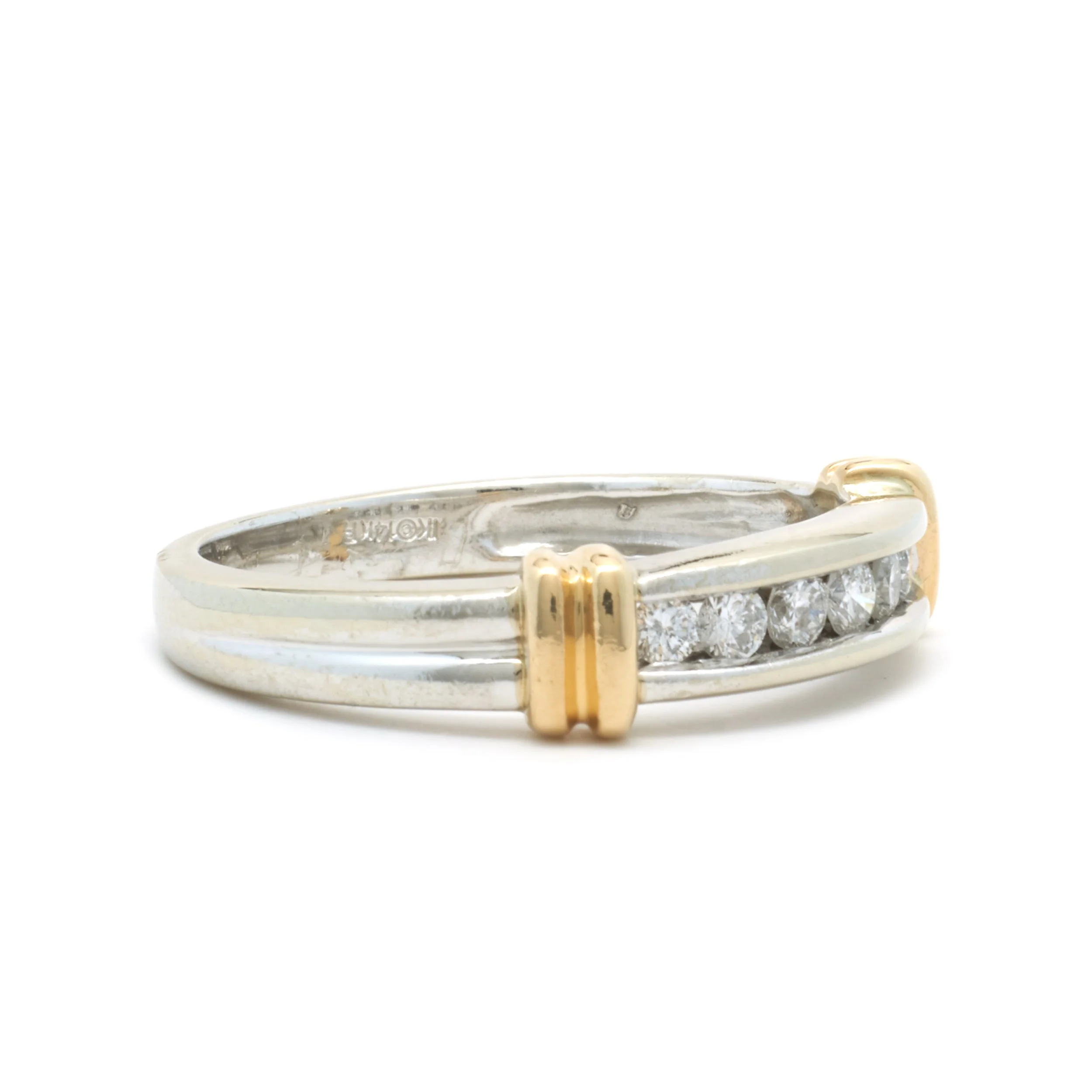 14 Karat Two Tone Diamond Band - Image 2