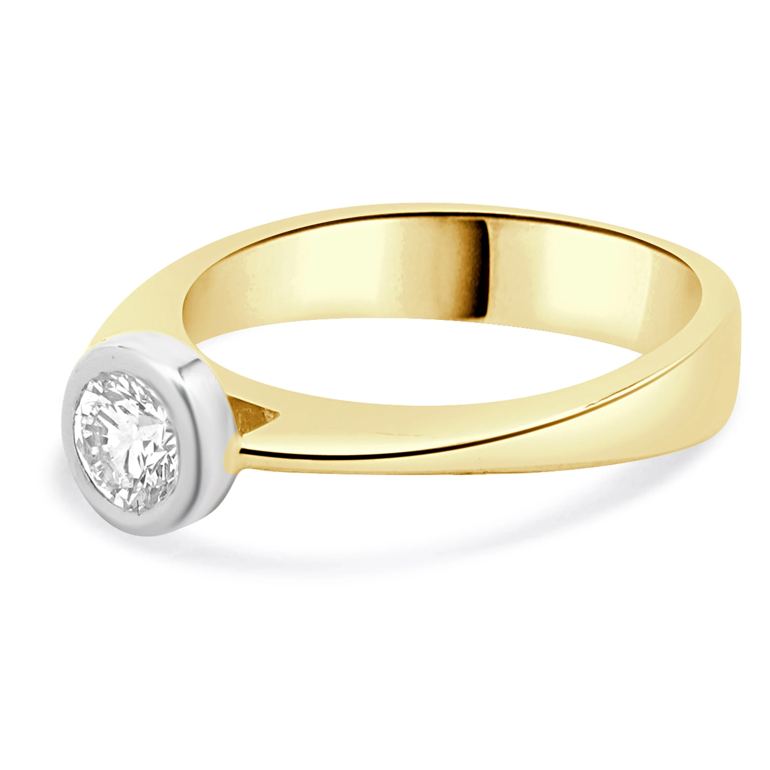 14 Karat Two Tone Diamond Solitaire Engagement Ring - Image 3