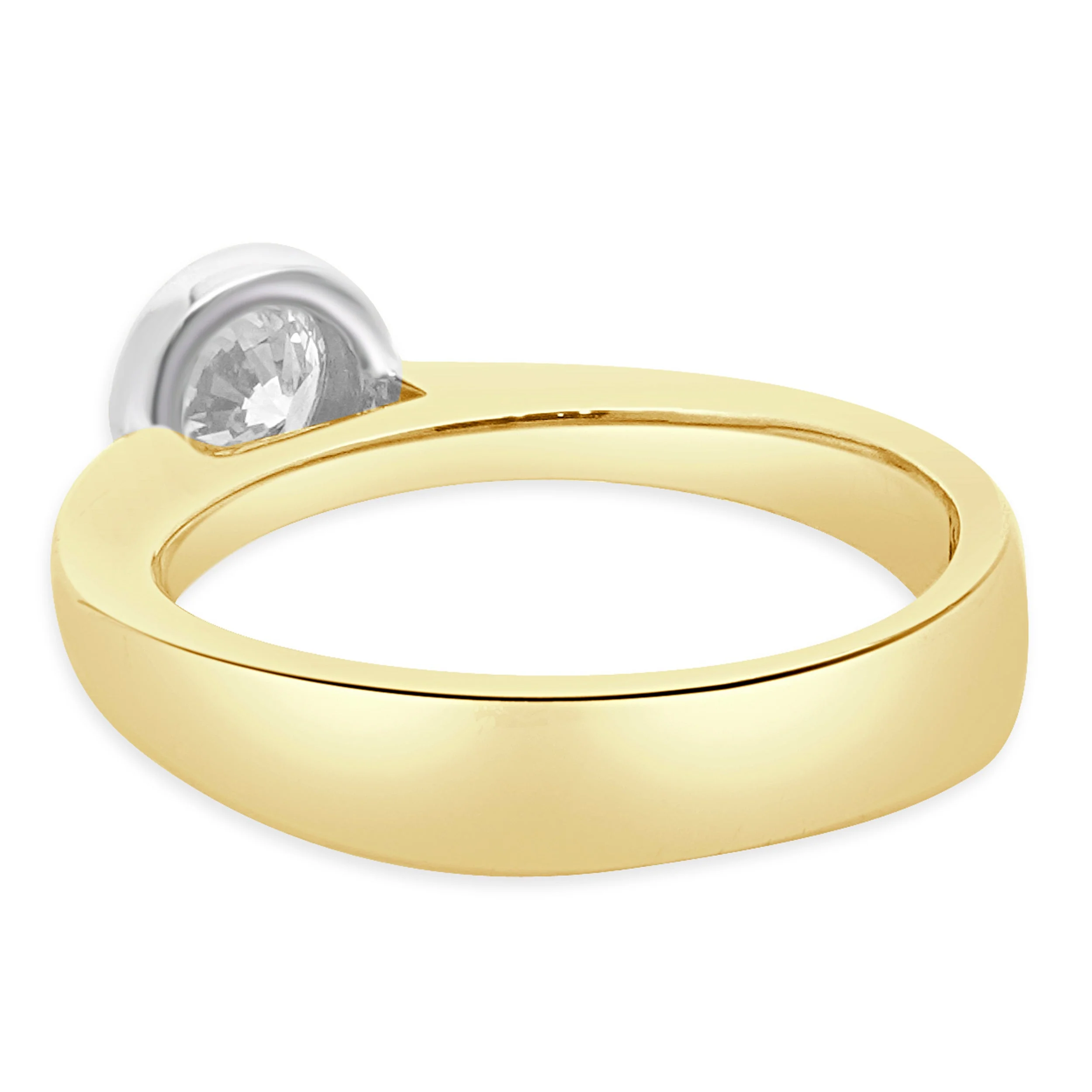 14 Karat Two Tone Diamond Solitaire Engagement Ring - Image 4