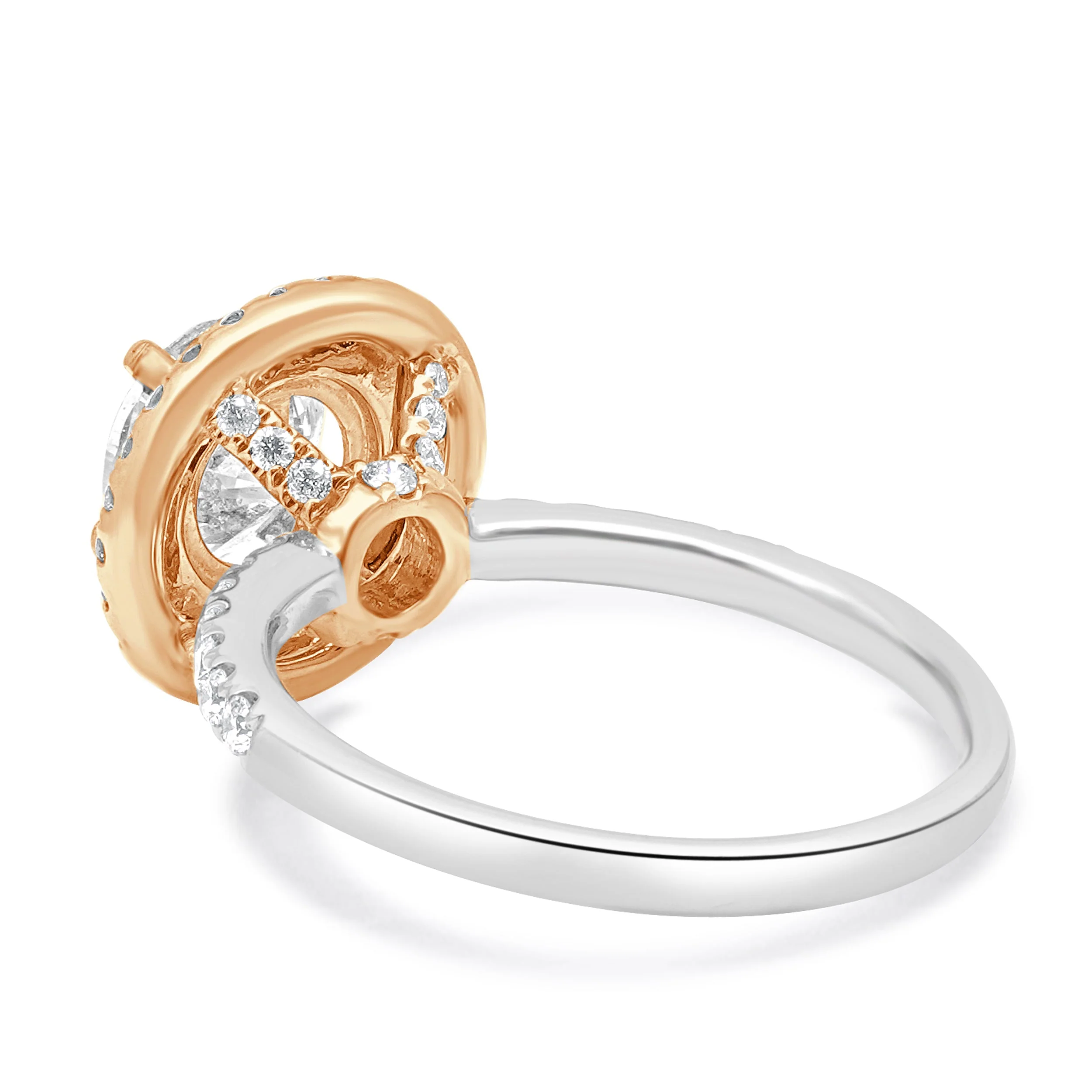 14 Karat Two-Tone Double Halo Diamond Engagement Ring - Image 3