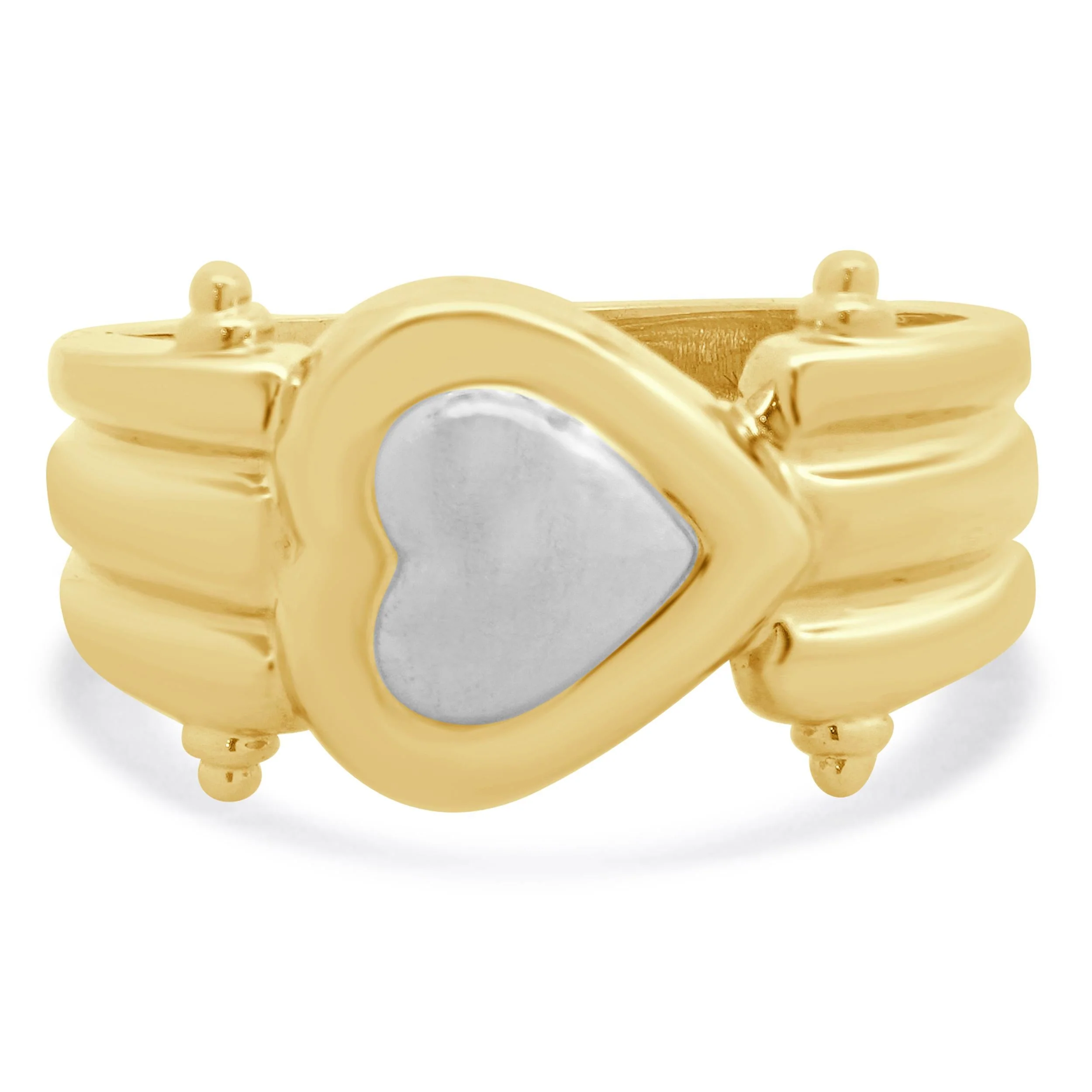 14 Karat Two Tone Heart Ring