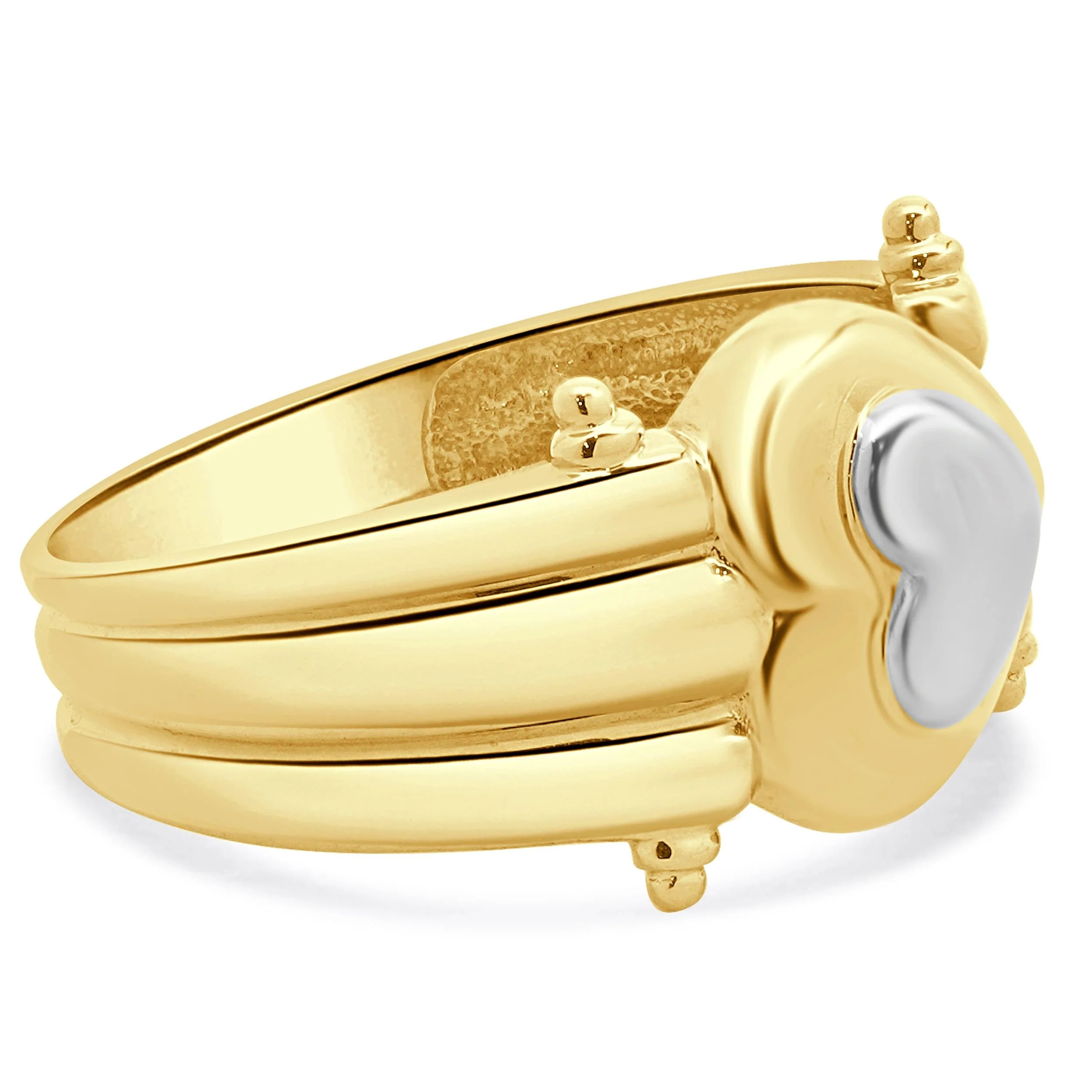 14 Karat Two Tone Heart Ring - Image 3