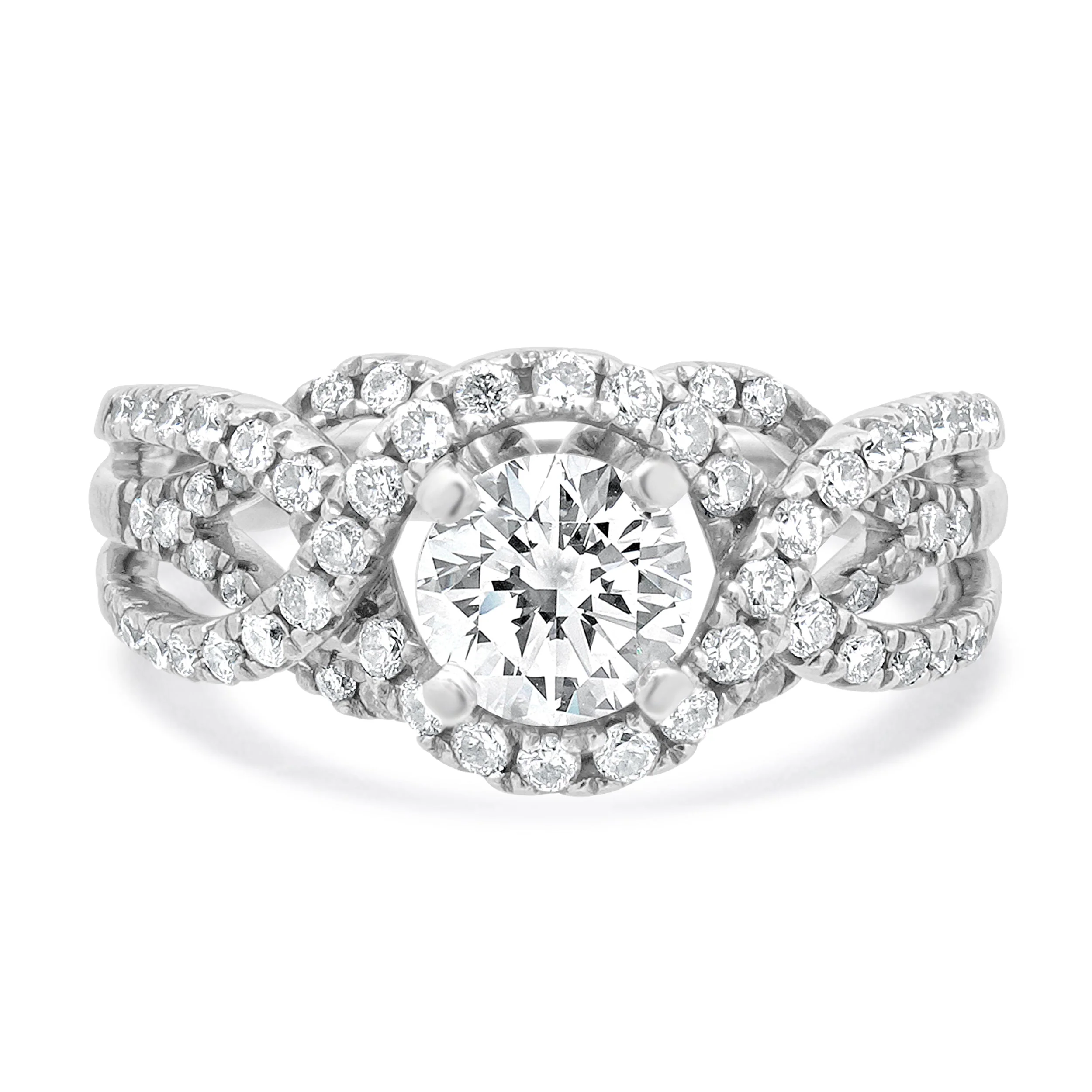 14 Karat White Gold Diamond Engagement Ring