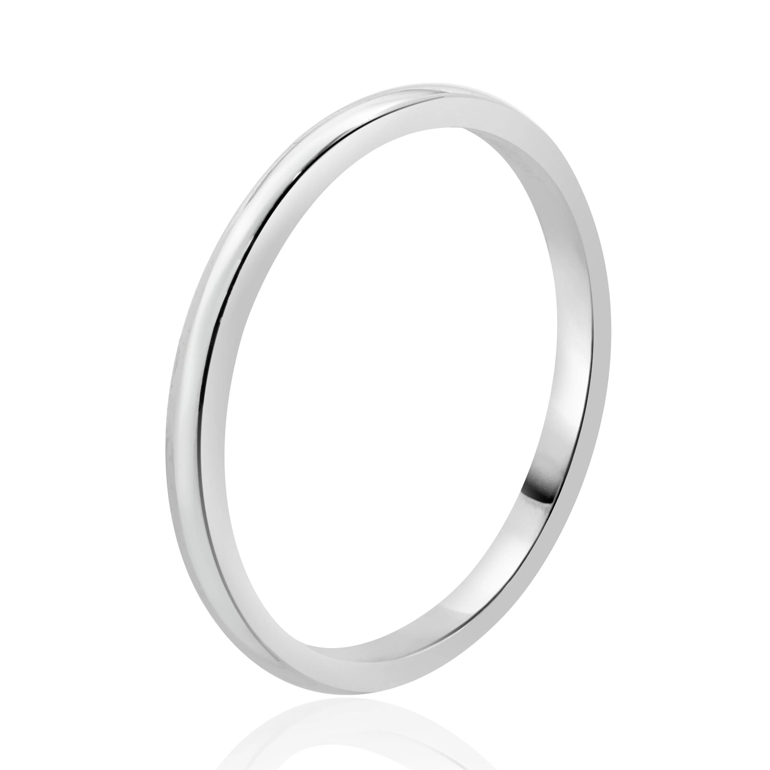 14 Karat White Gold 2MM Band - Image 2