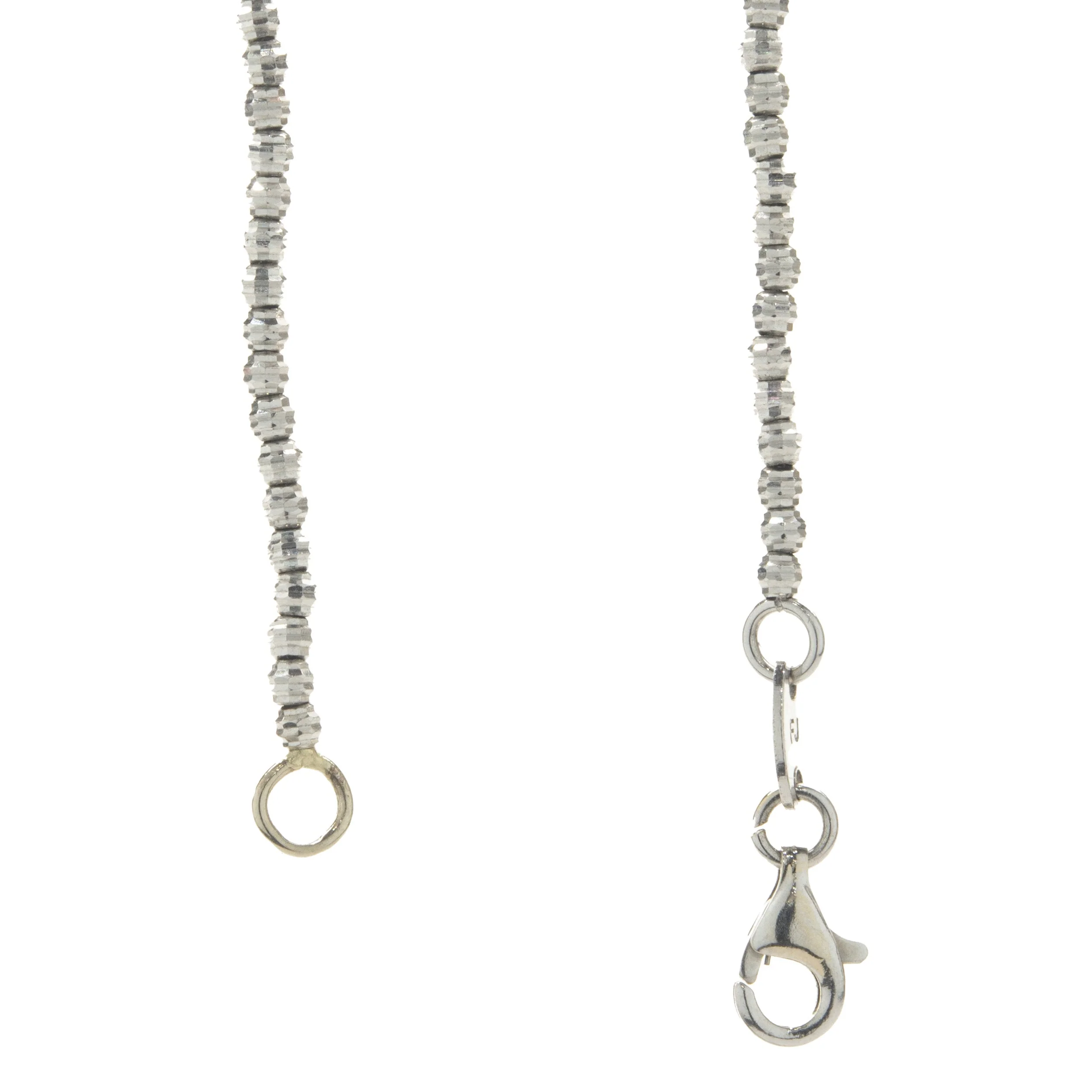 14 Karat White Gold 3MM Diamond Cut Ball Chain - Image 3