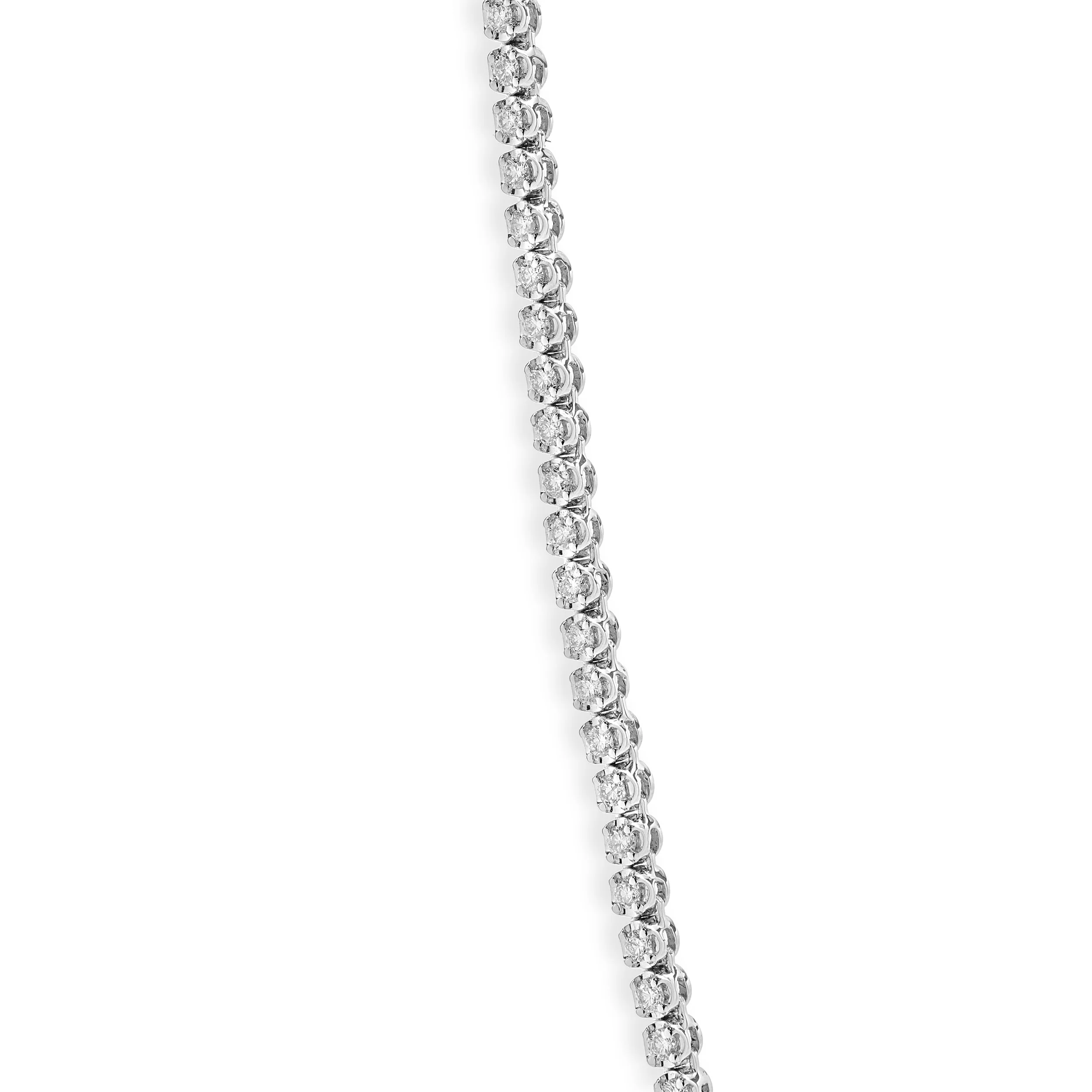 14 Karat White Gold 4 Prong Diamond Tennis Necklace - Image 2
