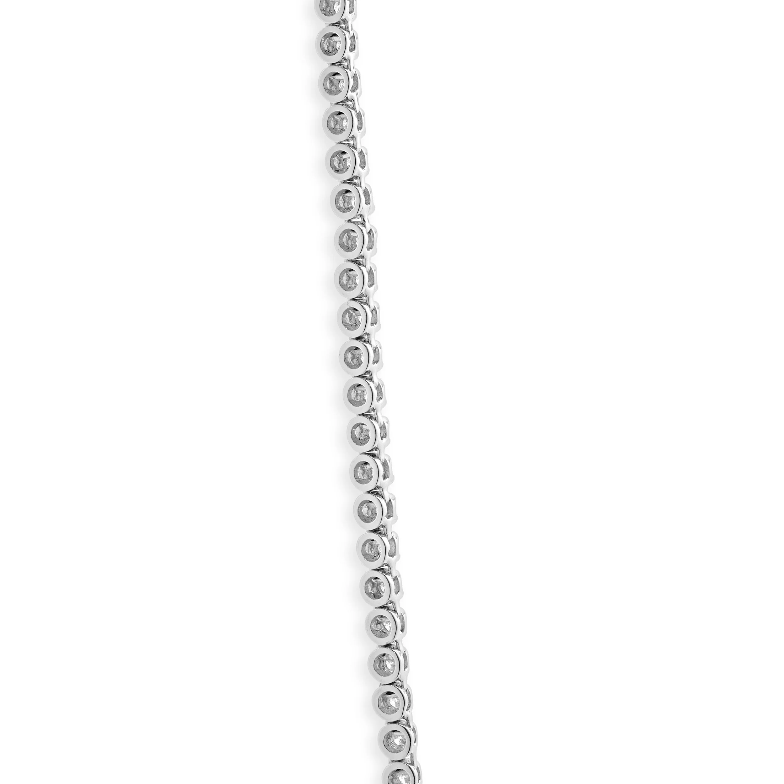 14 Karat White Gold 4 Prong Diamond Tennis Necklace - Image 3