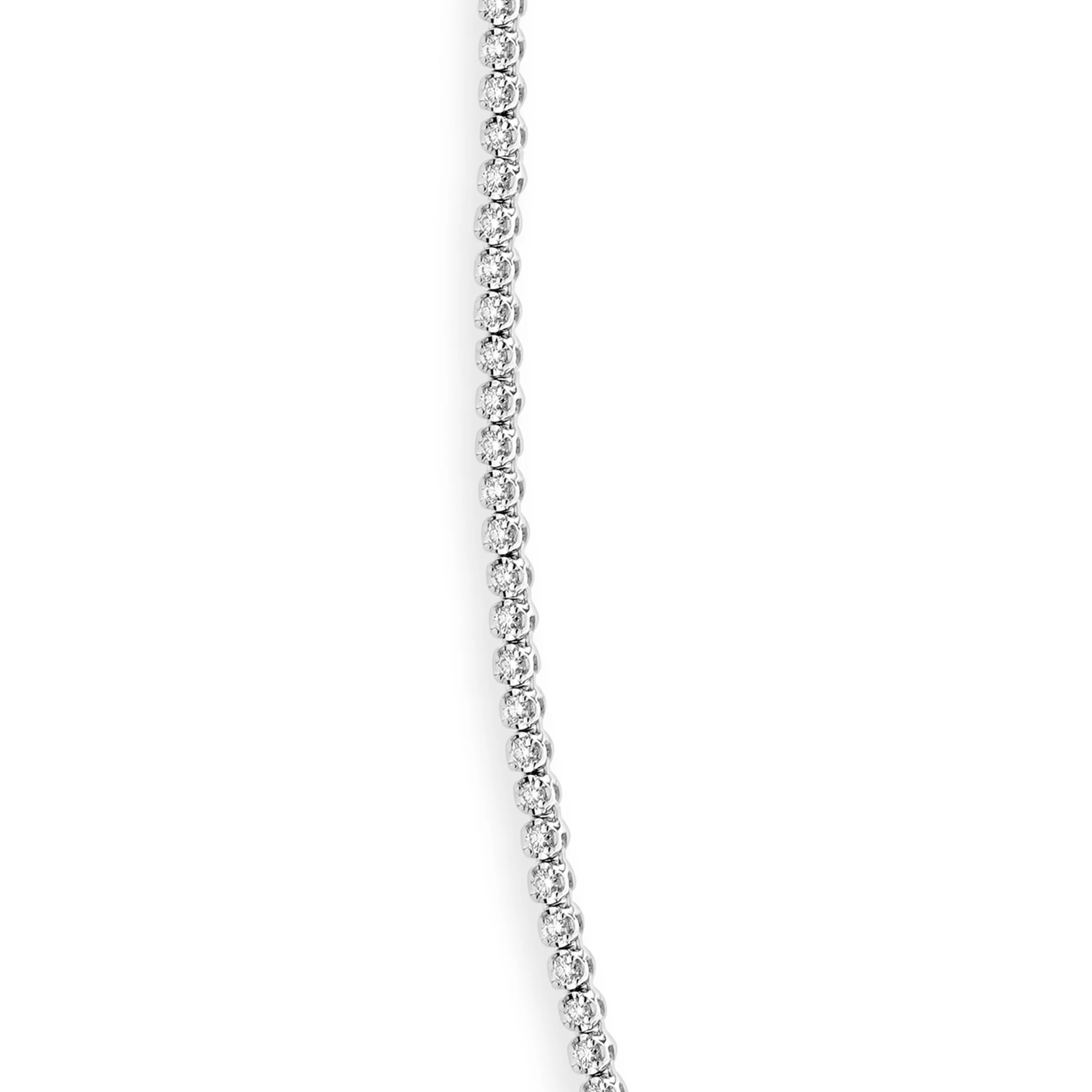 14 Karat White Gold 4 Prong Diamond Tennis Necklace - Image 4