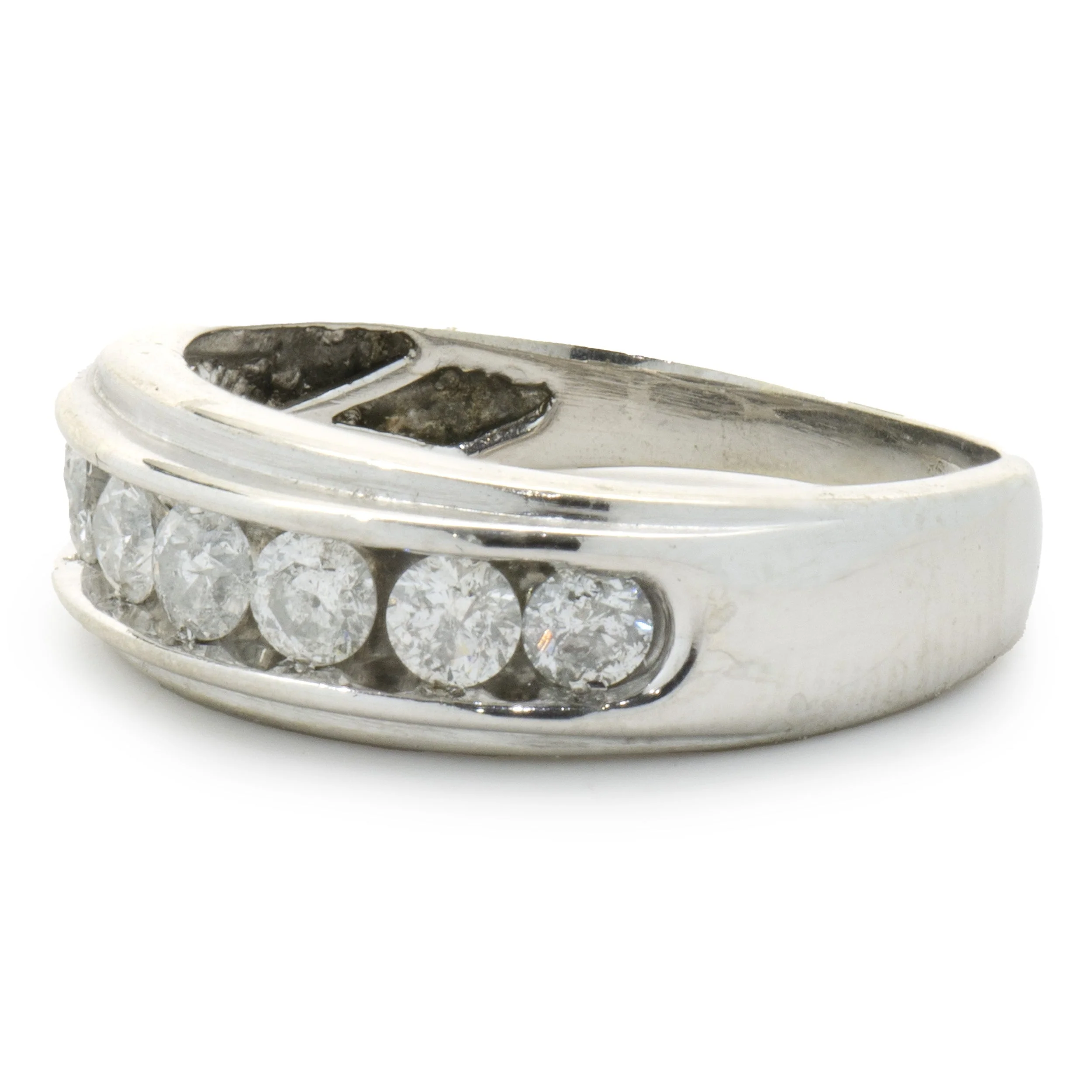 14 Karat White Gold 7MM Diamond Band - Image 2