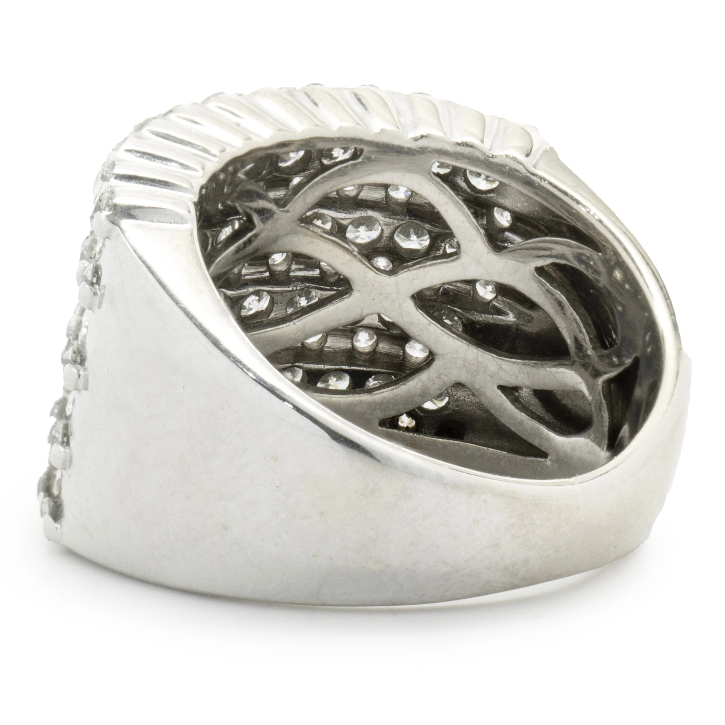14 Karat White Gold 9 Row Diamond Ring - Image 3