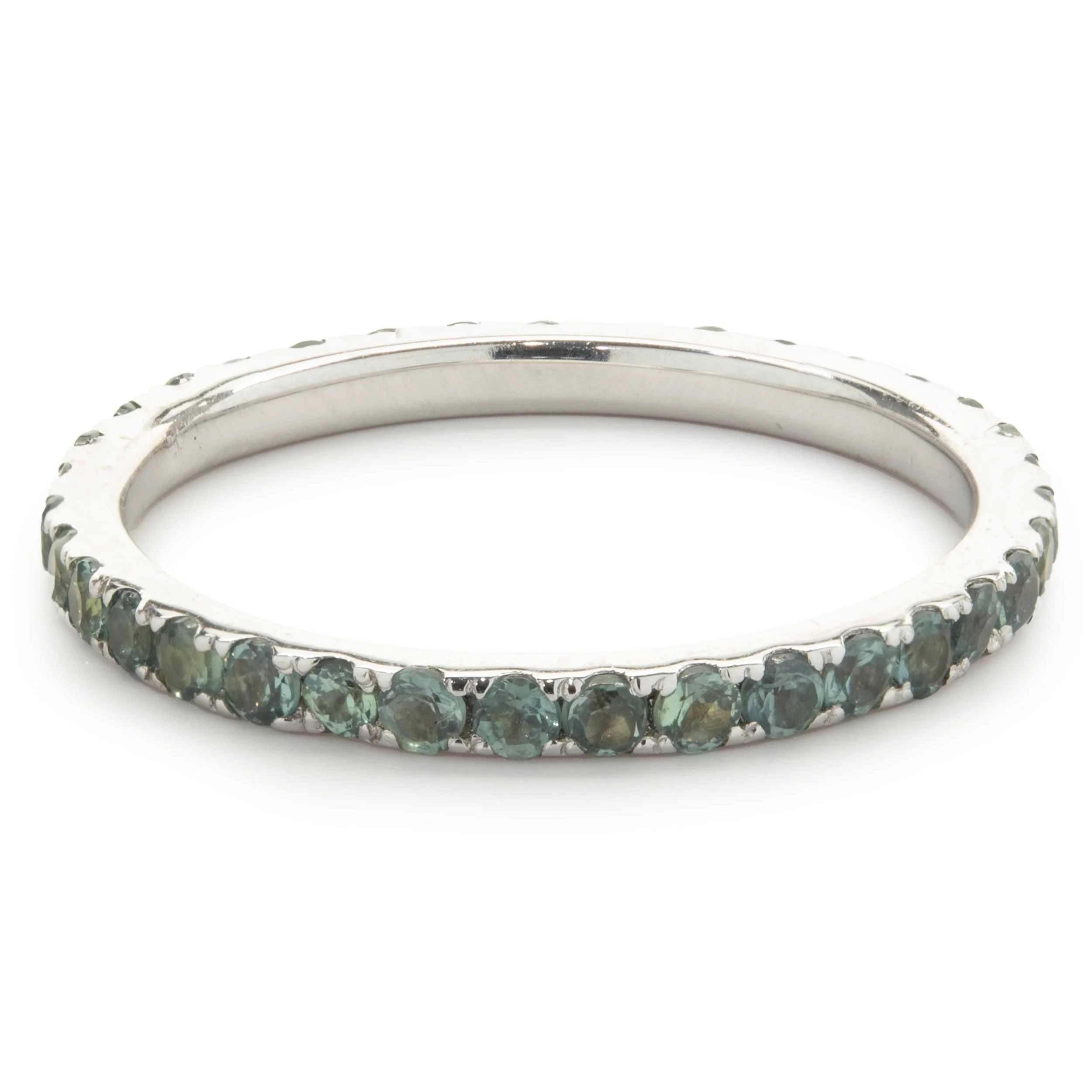 14 Karat White Gold Alexandrite Eternity Band
