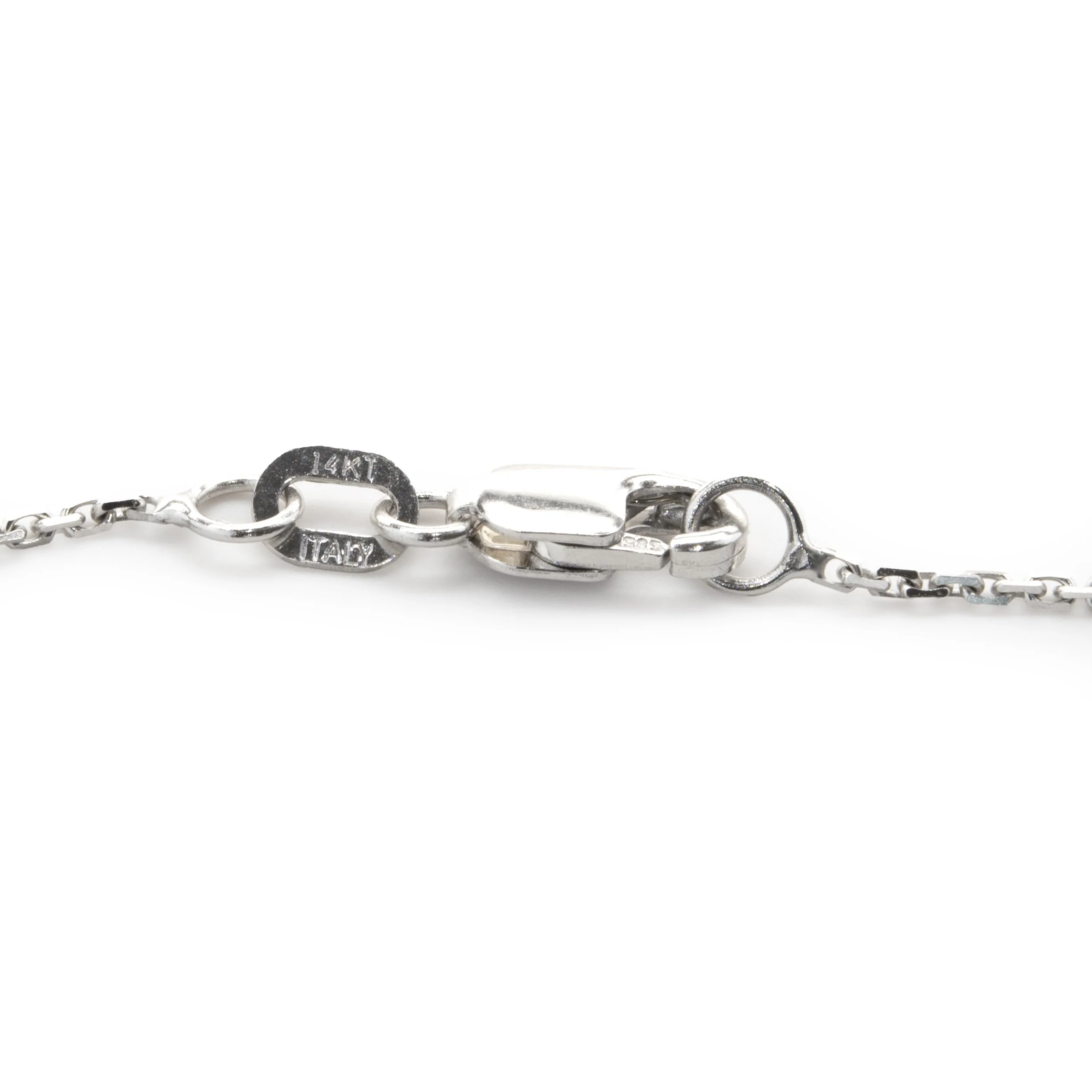 14 Karat White Gold Aquamarine and Diamond Pear Necklace - Image 4