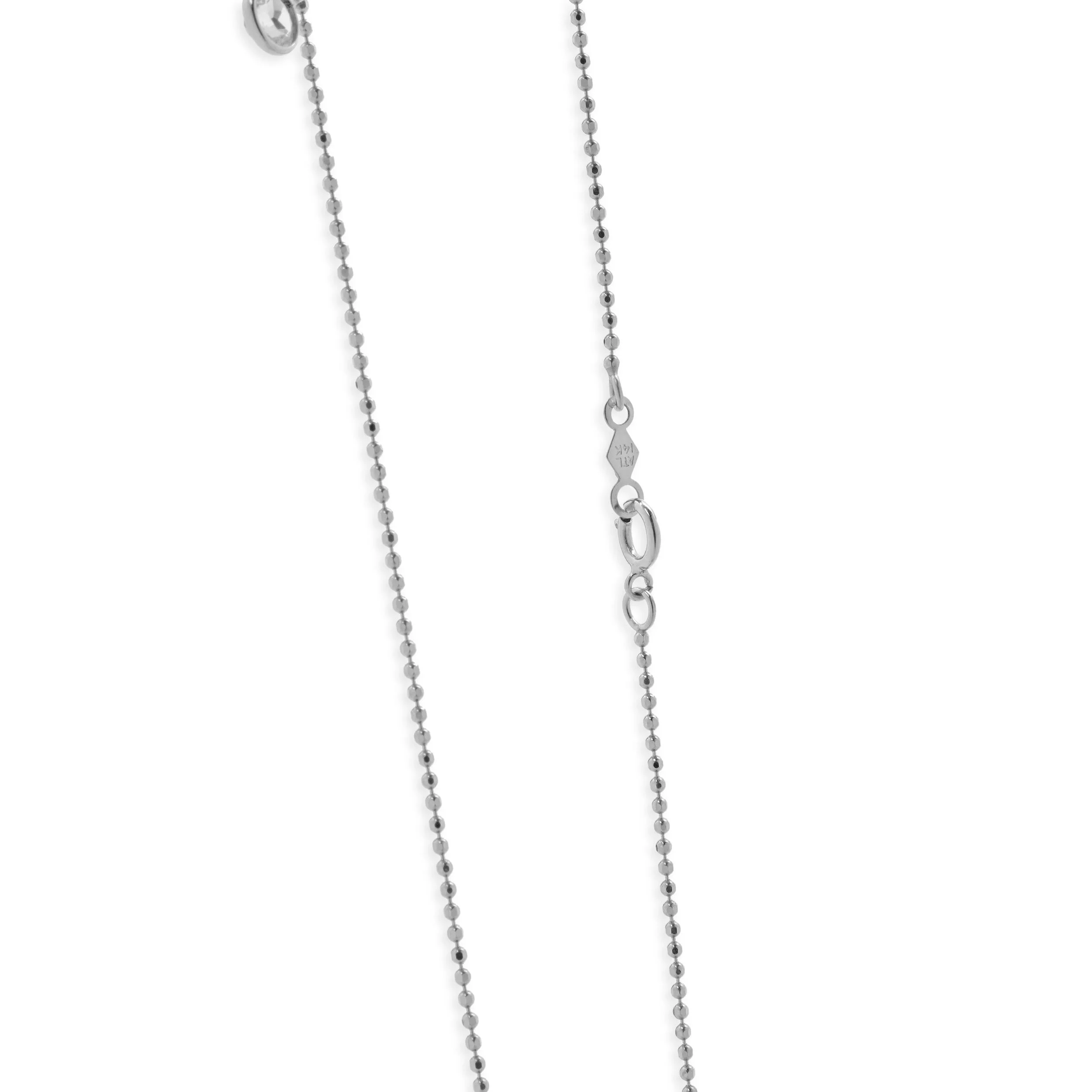 14 Karat White Gold Aquamarine Drop Station Necklace - Image 4