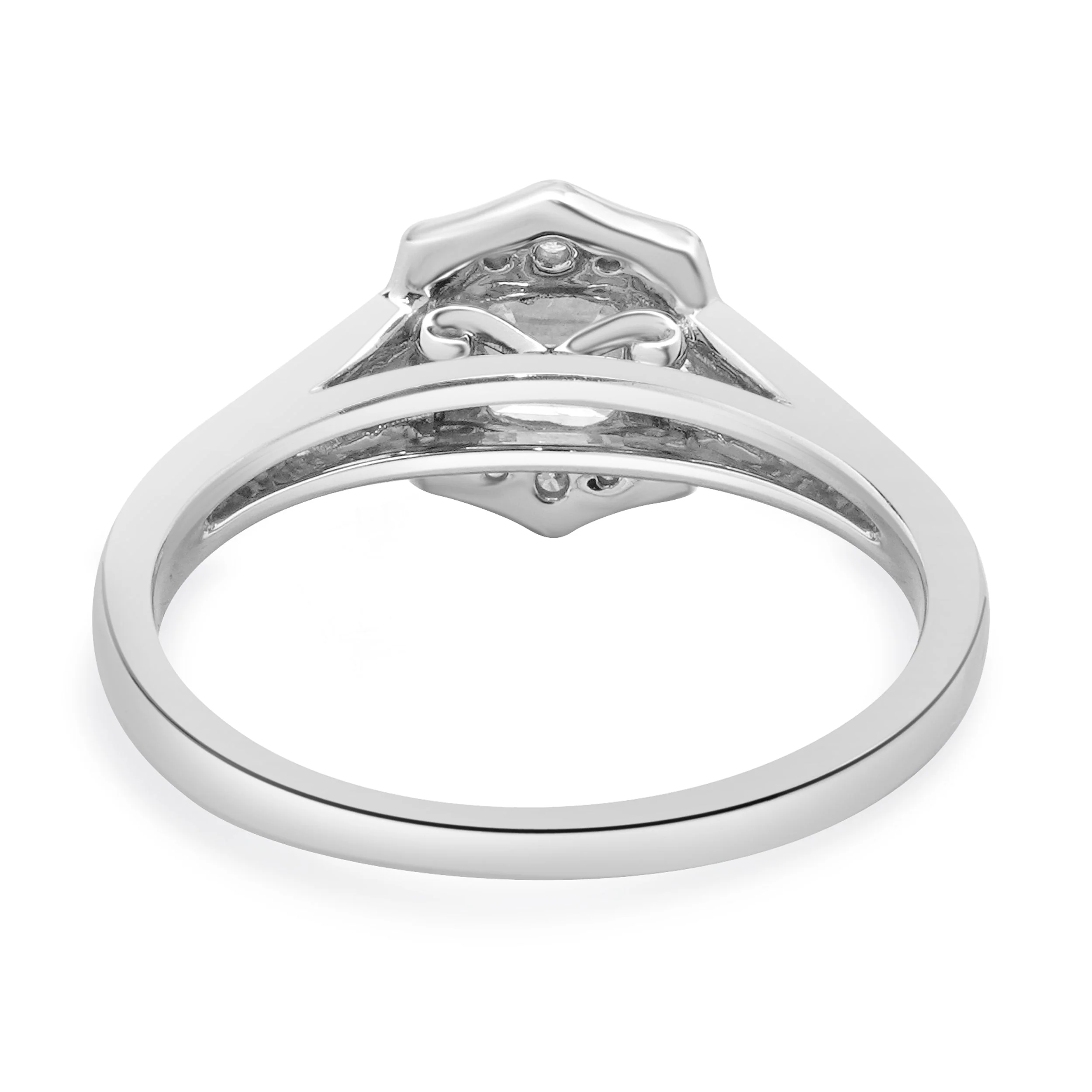 14 Karat White Gold Asscher Cut Diamond Engagement Ring - Image 3