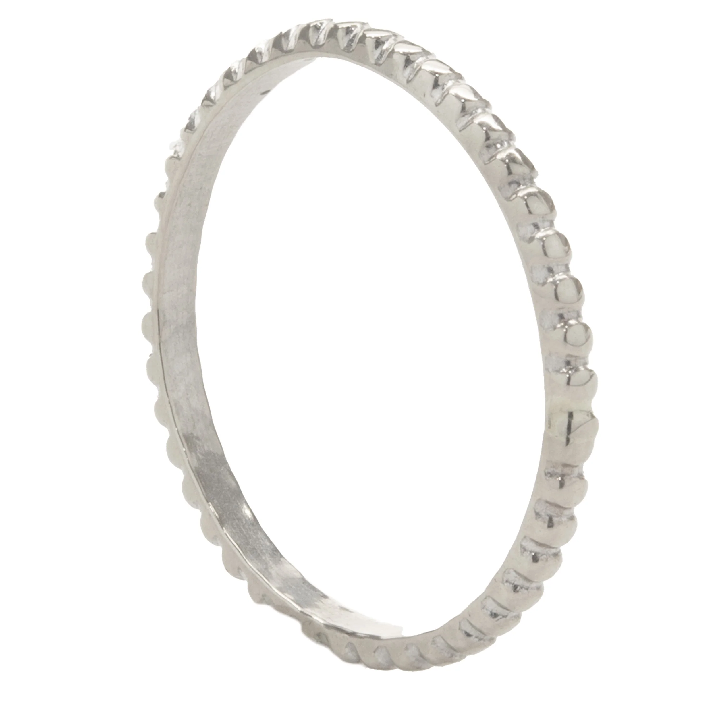 14 Karat White Gold Beaded Band - Image 2