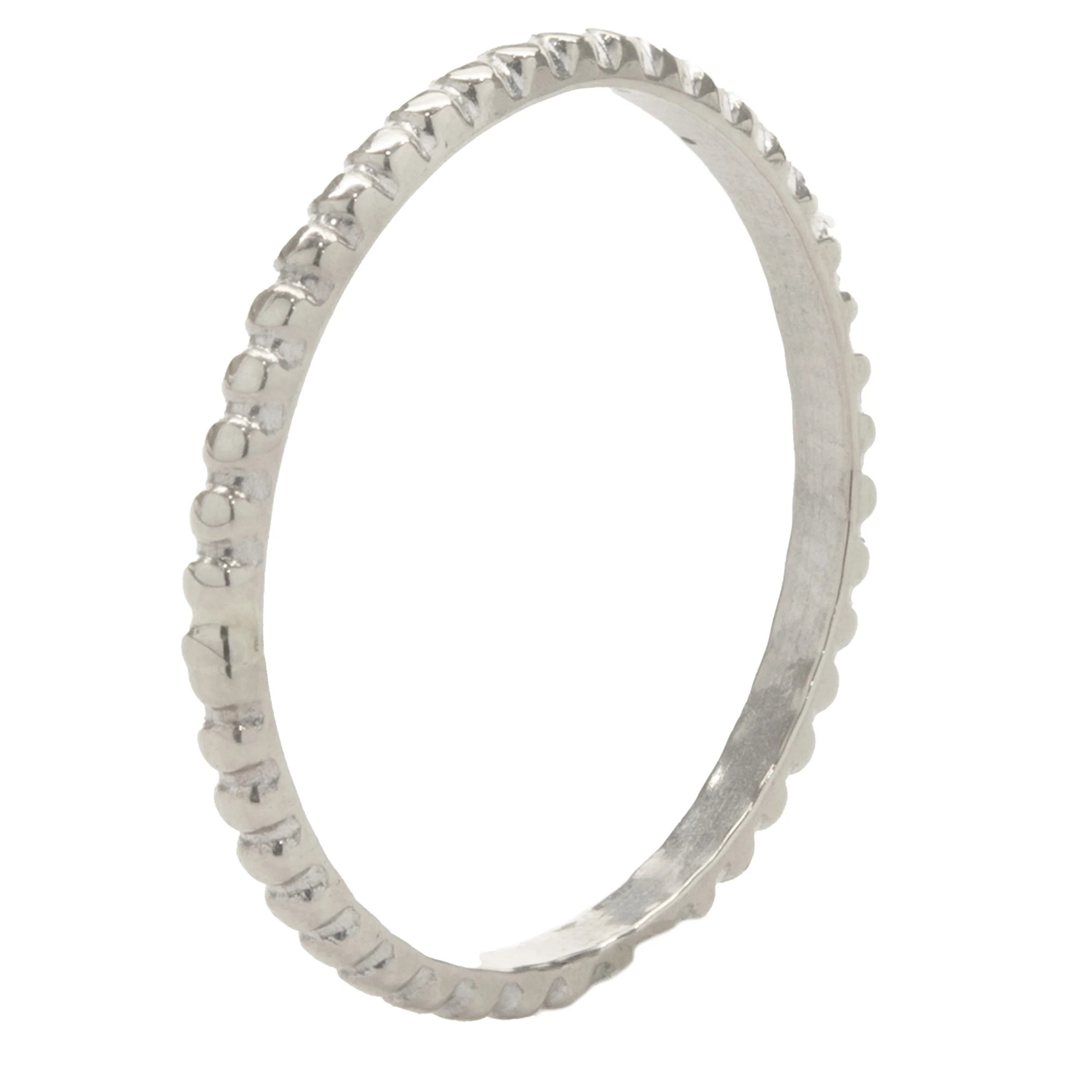 14 Karat White Gold Beaded Band - Image 4