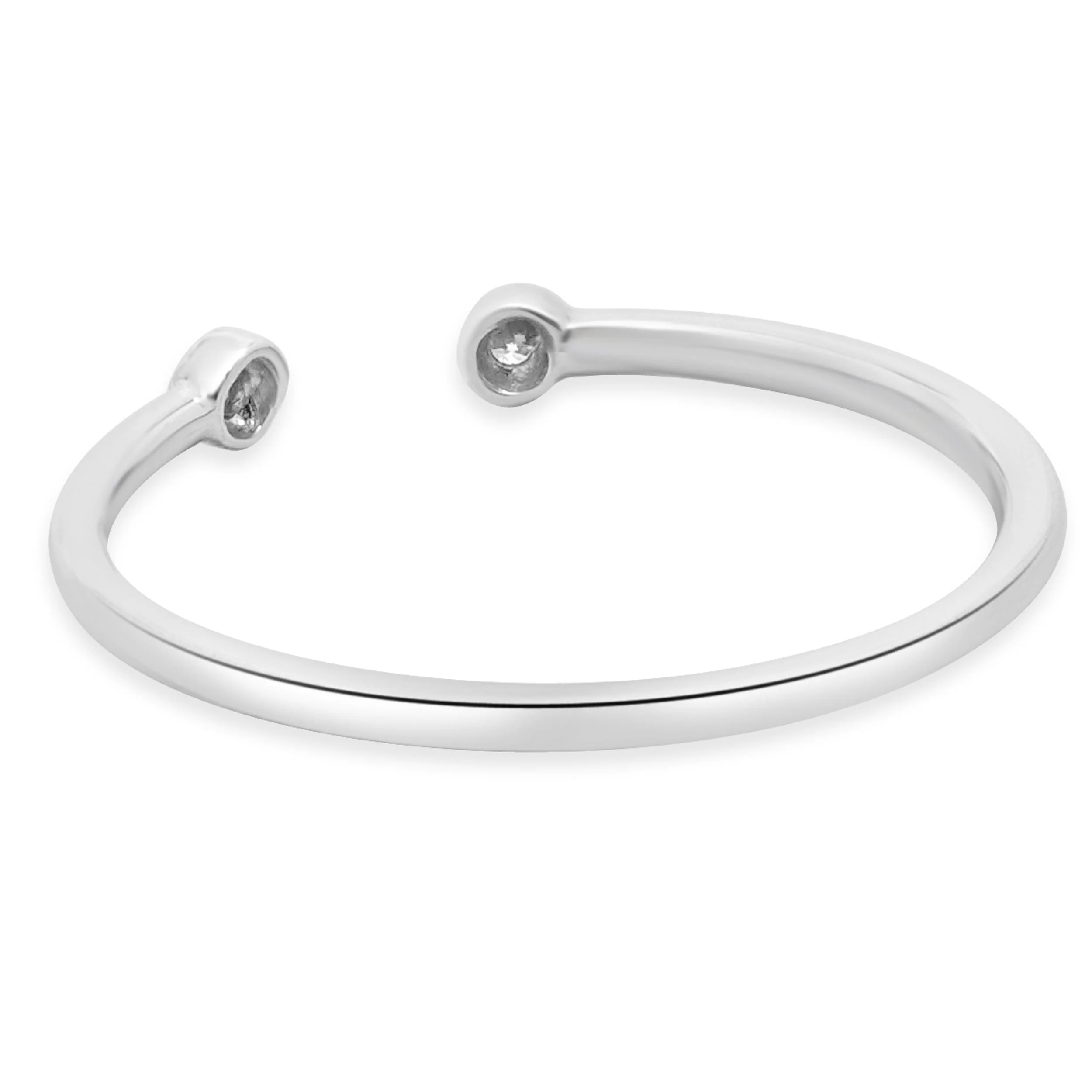 14 Karat White Gold Bezel Set Open Shank Band - Image 3