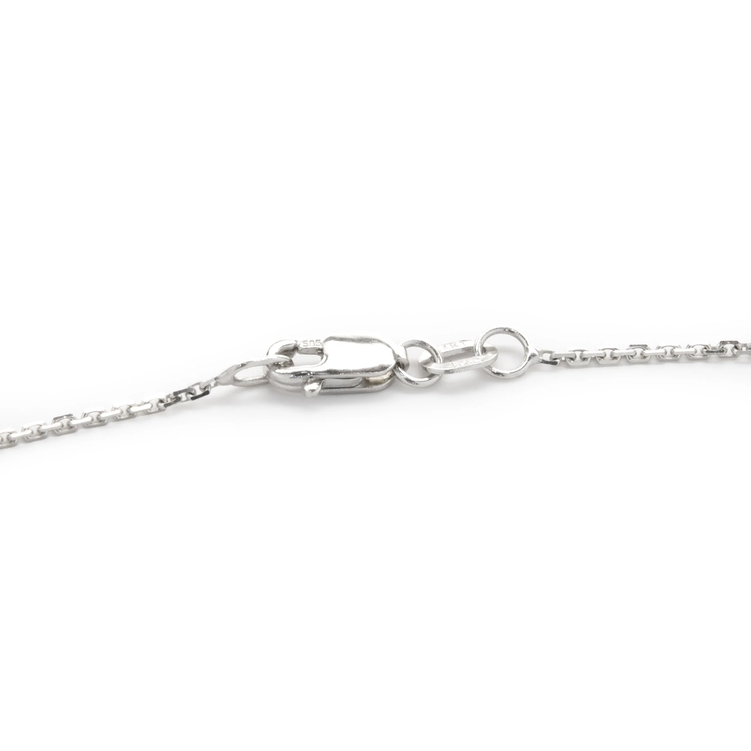 14 Karat White Gold Blue Topaz and Diamond XOXO LOVE Necklace - Image 4