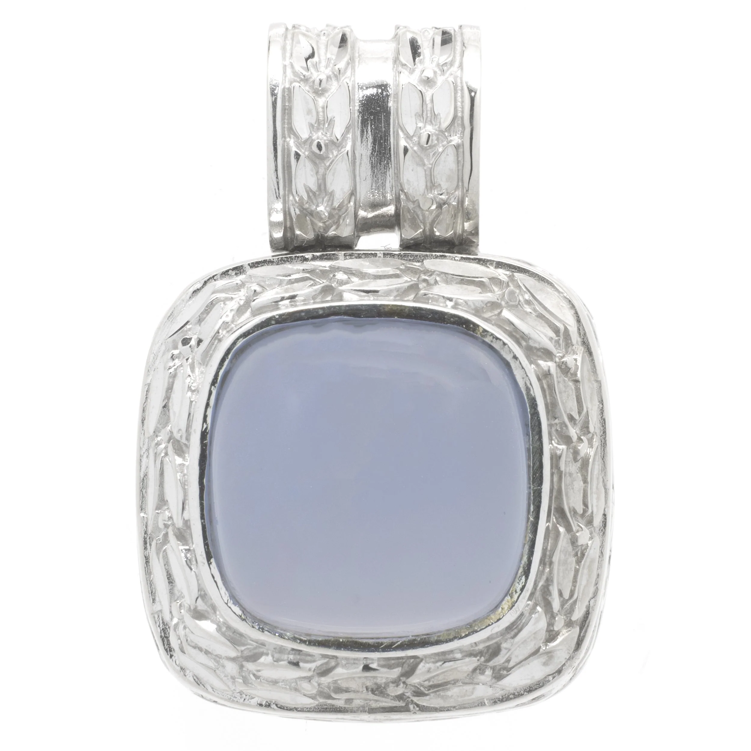 14 Karat White Gold Chalcedony Pendant