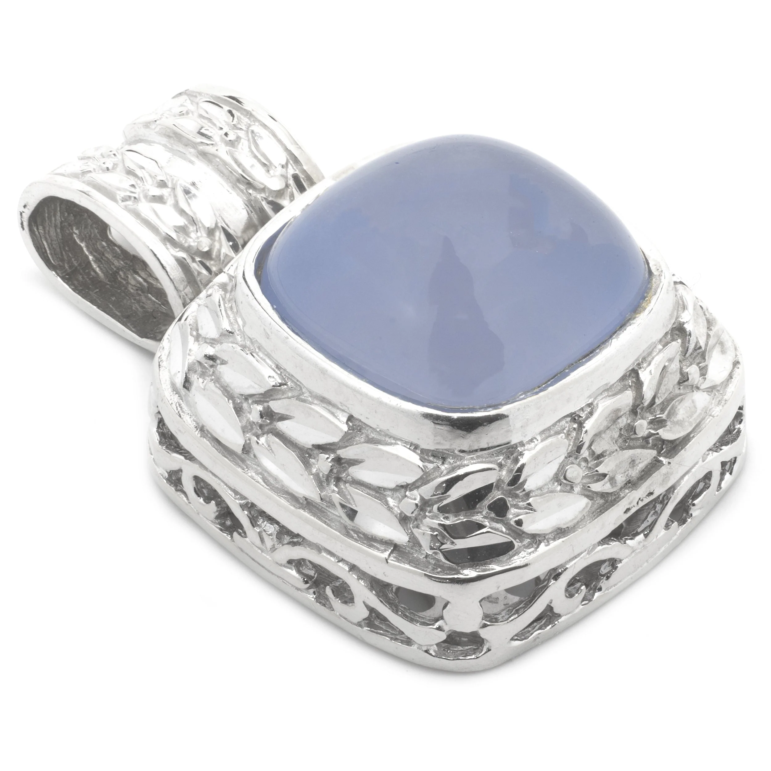 14 Karat White Gold Chalcedony Pendant - Image 2